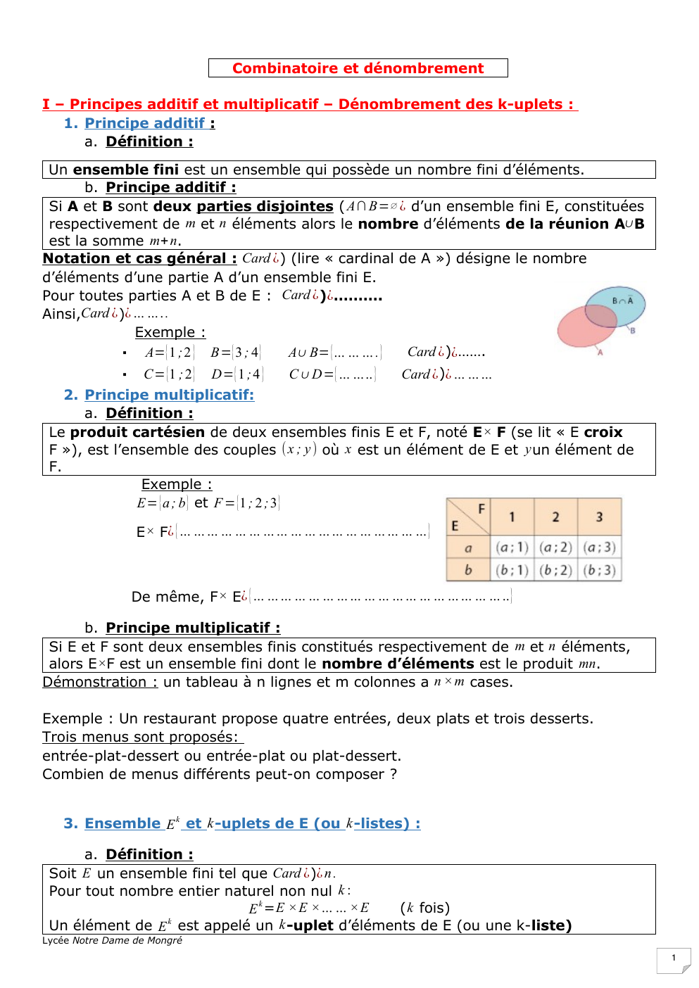 Prévisualisation du document Combinatoire et dénombrement terminal
