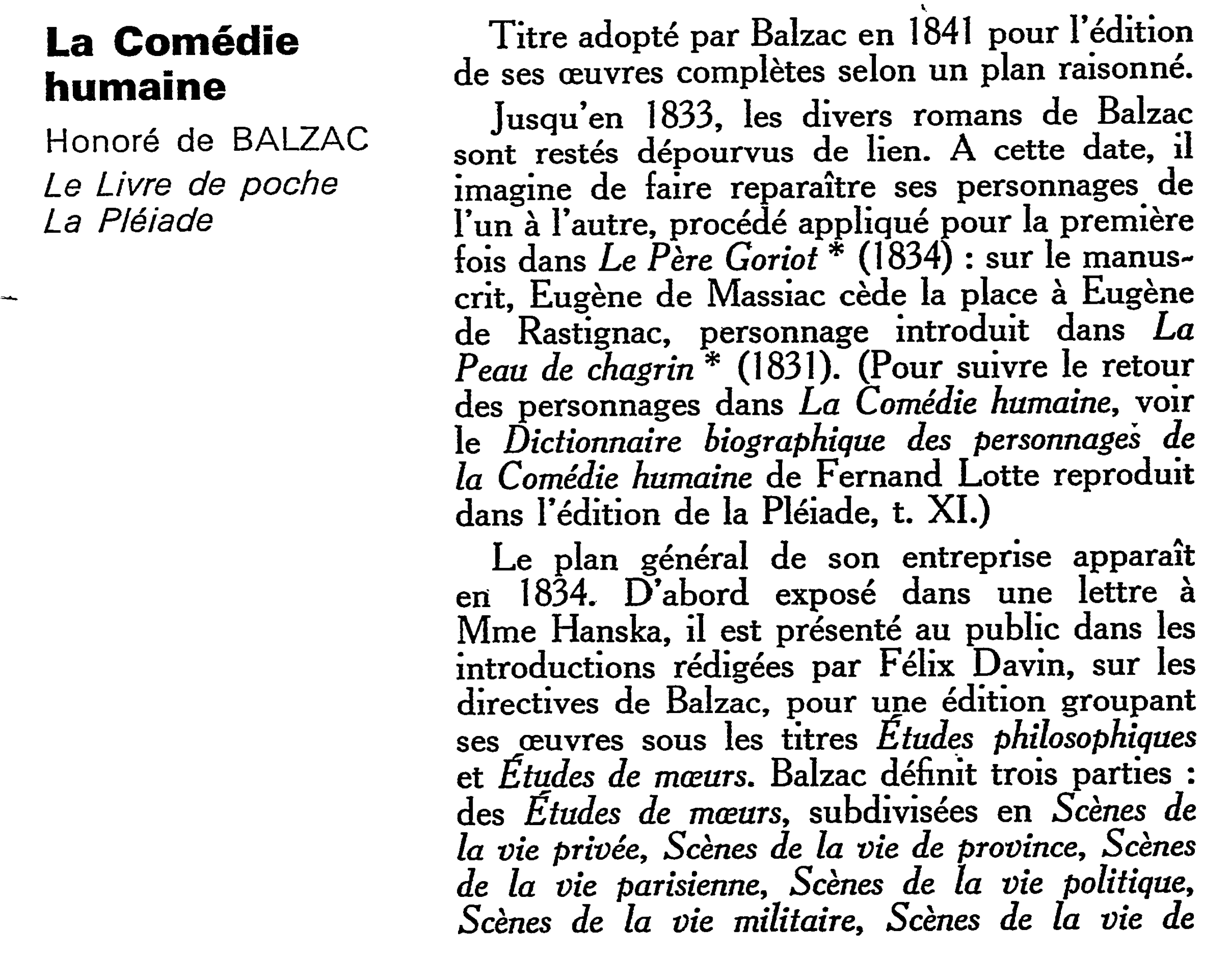 Prévisualisation du document Comédie humaine, la [Honoré de Balzac] - Fiche de lecture.
