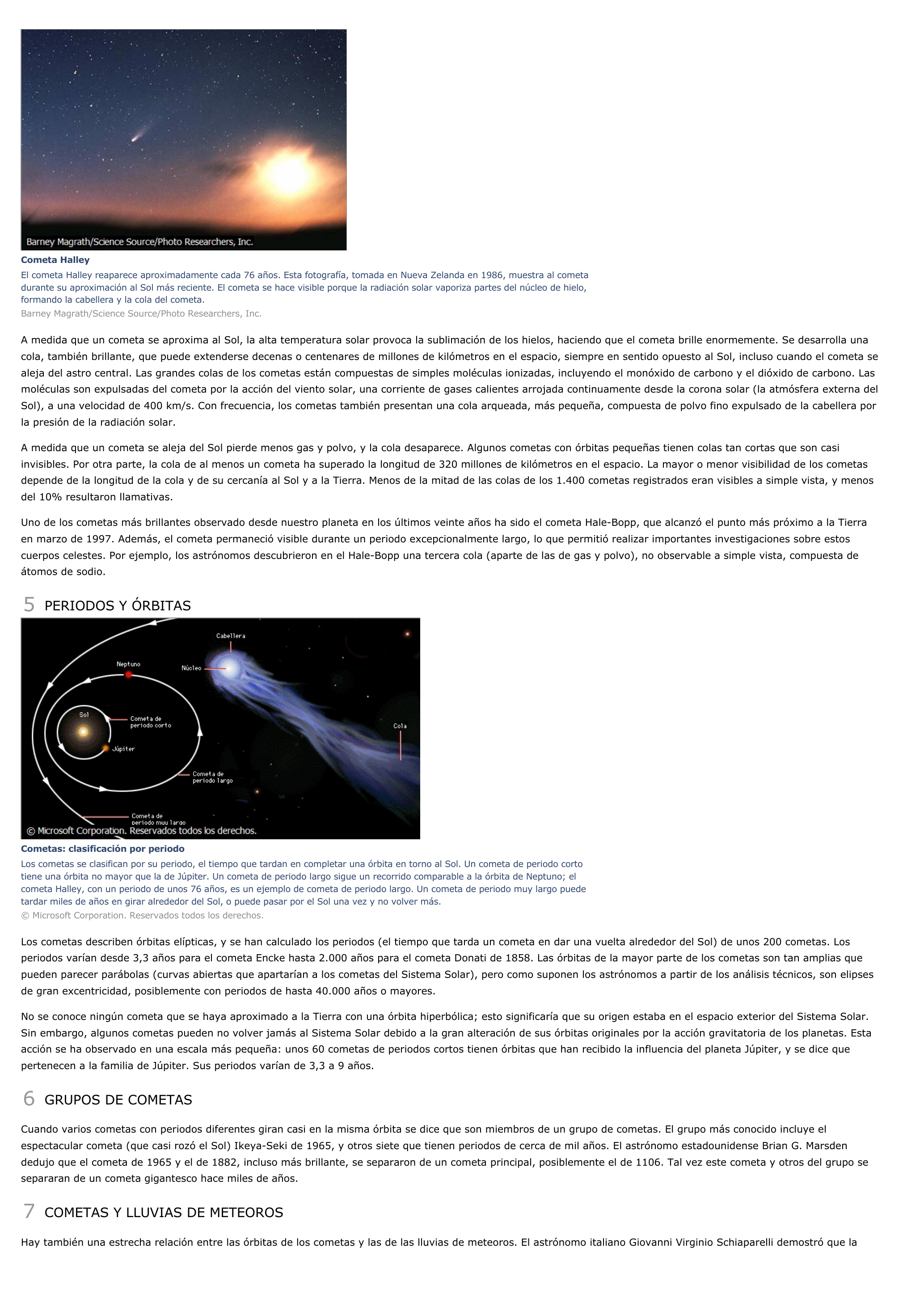 Prévisualisation du document Cometa (astronomía) - ciencia y tecnologia.