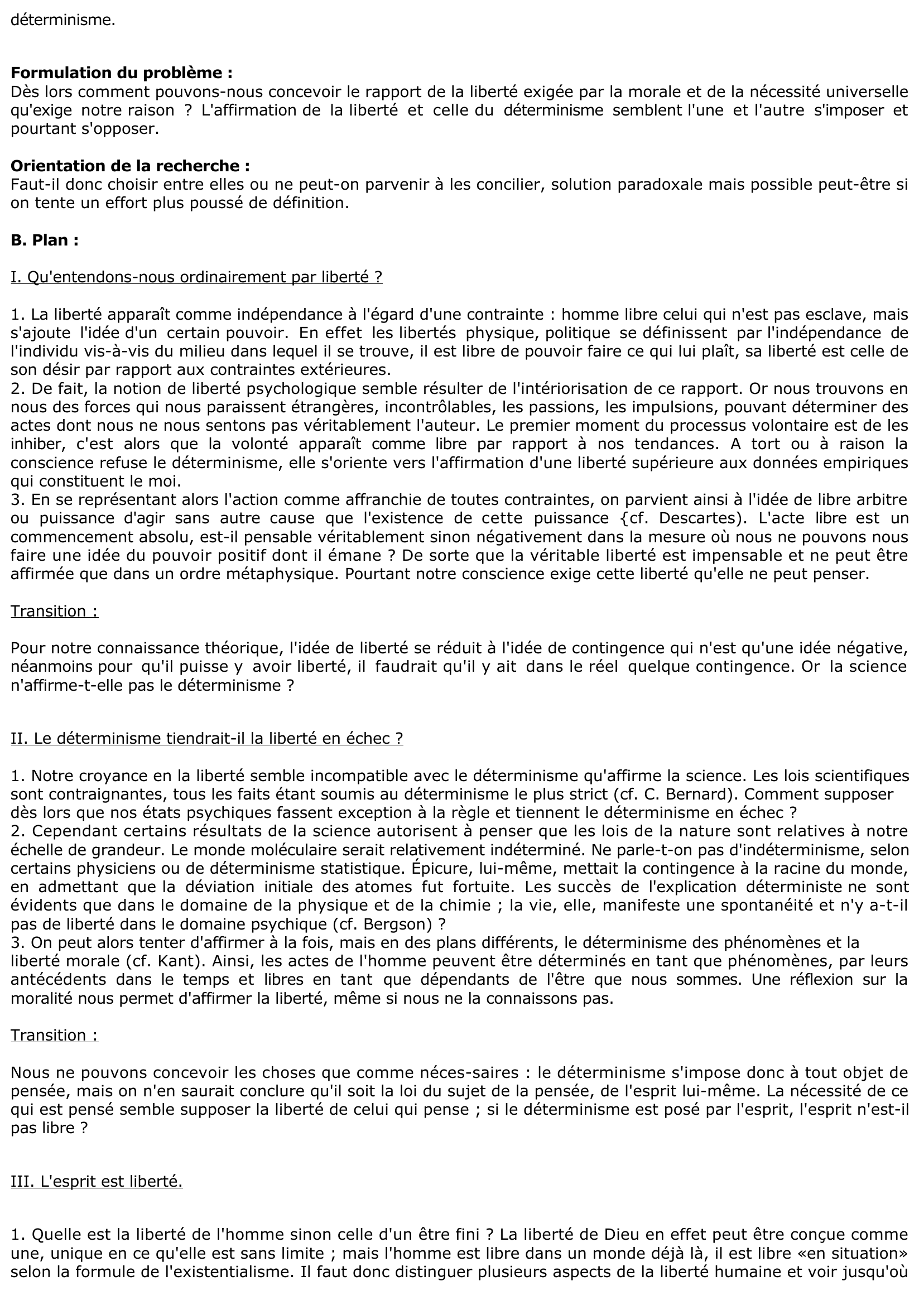 Prévisualisation du document Comment accorder le déterminisme condition de la science, avec la liberté fondement de la morale ?