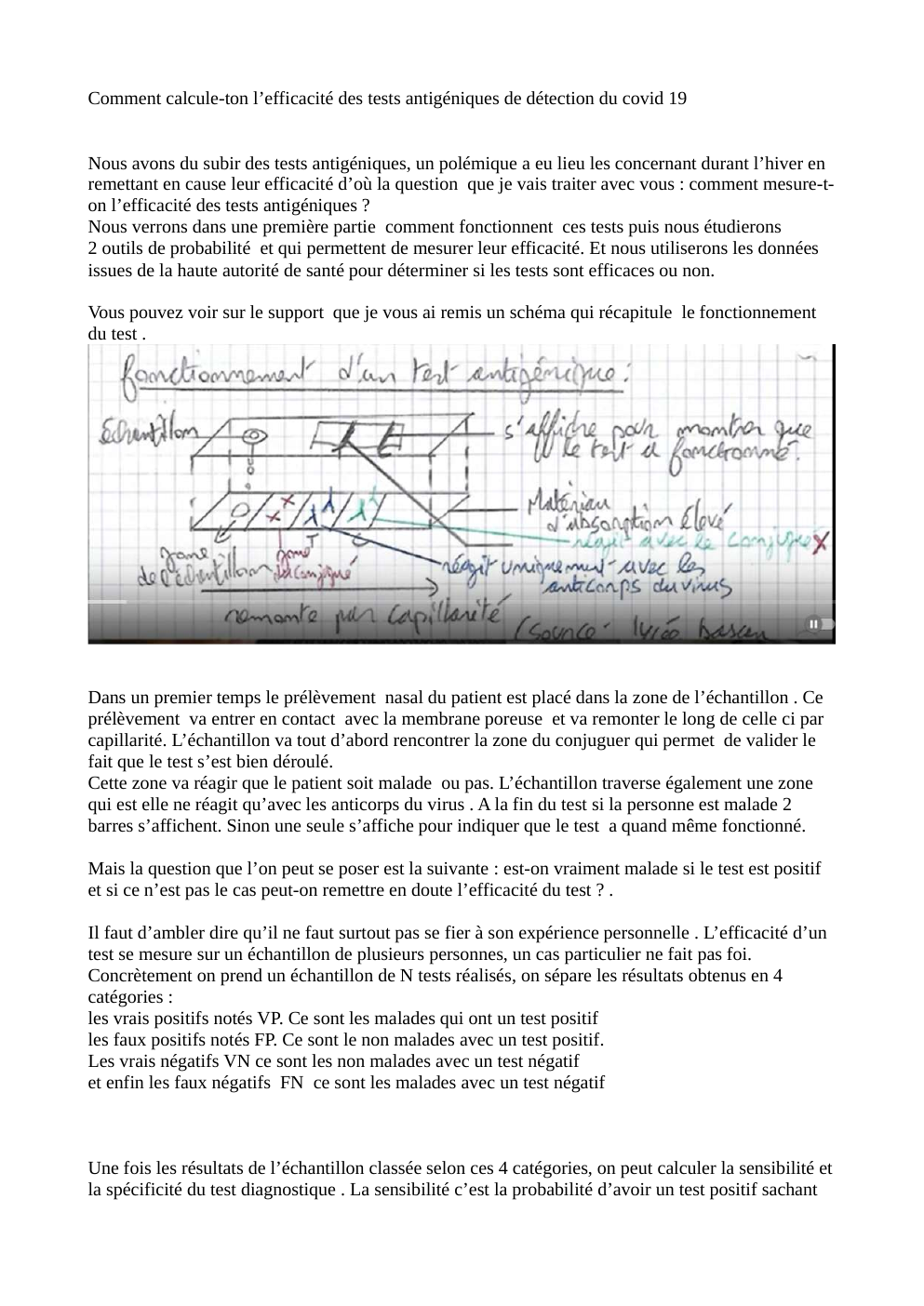 Prévisualisation du document Comment calcule-ton l’efficacité des tests antigéniques de détection du covid 19