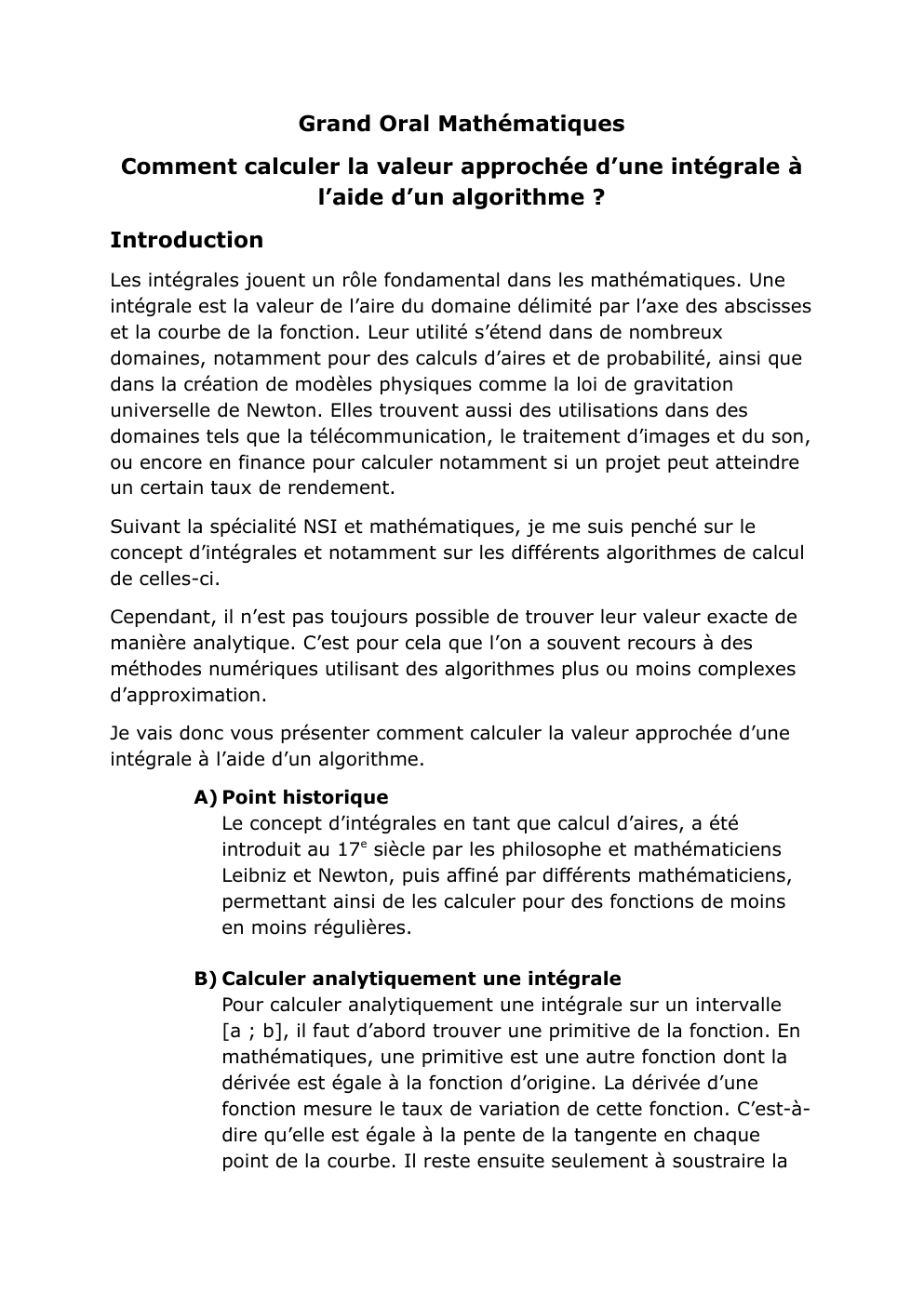 Prévisualisation du document Comment calculer la valeur approchée d'une intégrale à l'aide d'un algorithme ?