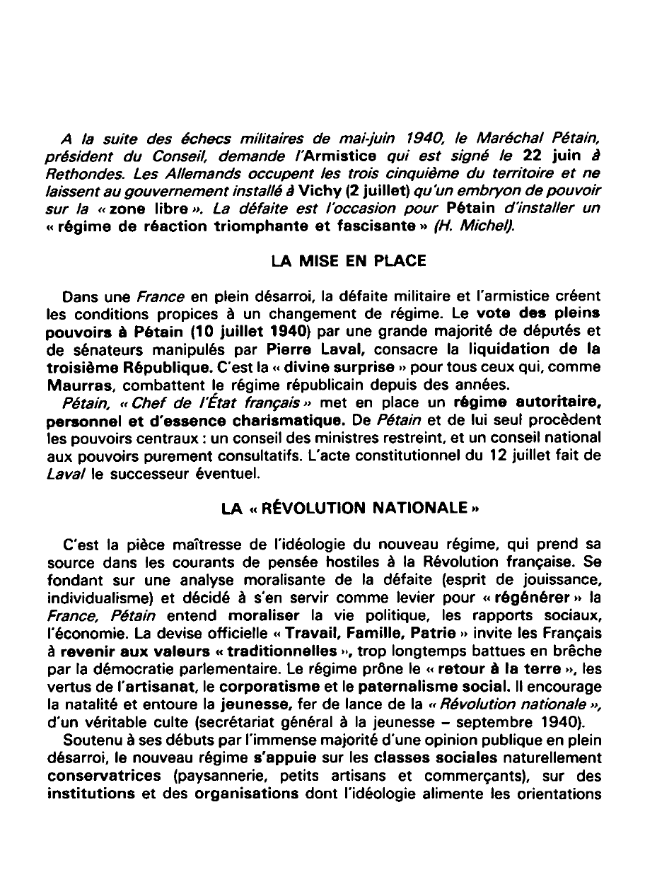Prévisualisation du document Comment caractériser le régime de Vichy  ?