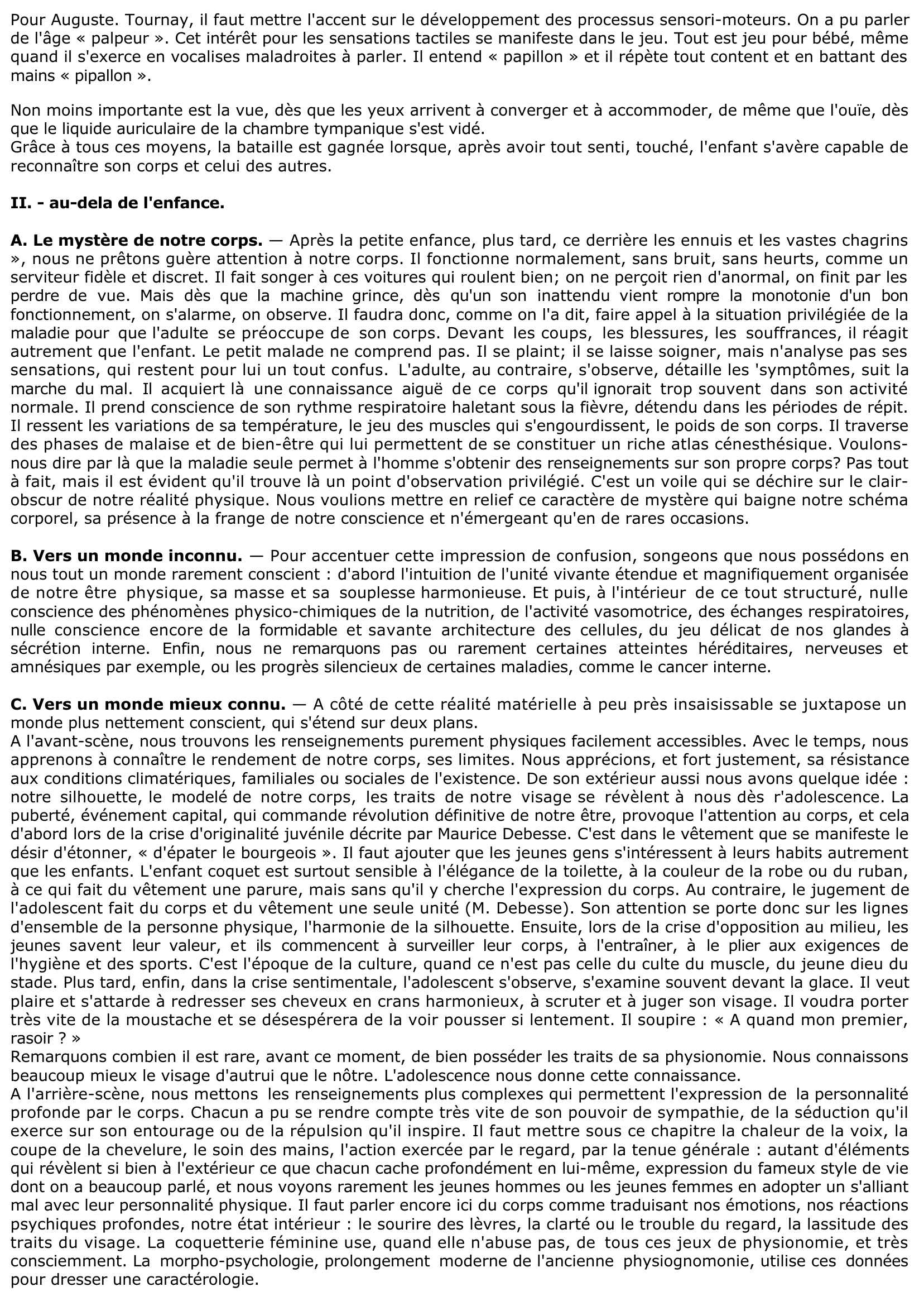 Prévisualisation du document Comment connaît-on notre propre corps	?