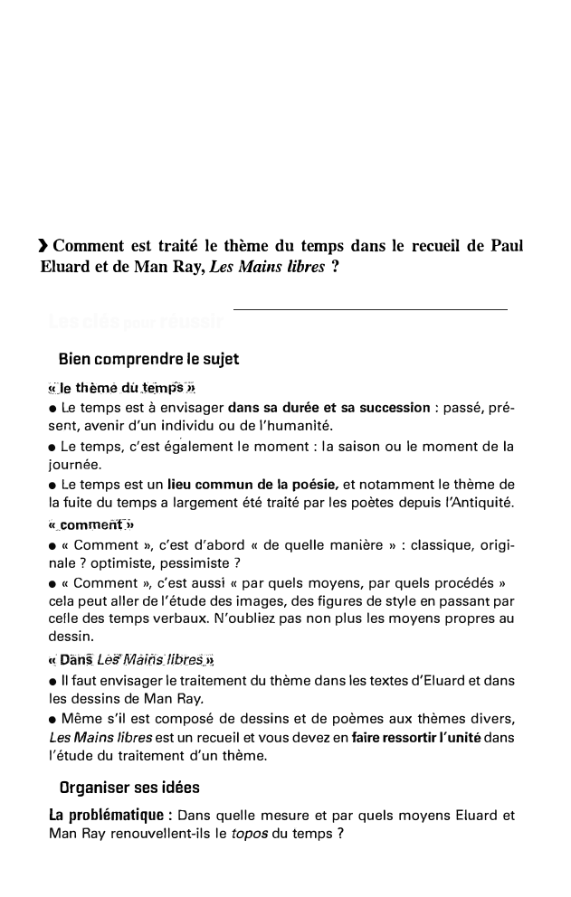 Prévisualisation du document Comment est traité le thème du temps dans le recueil de Paul Eluard et de Man Ray, Les Mains libres ?