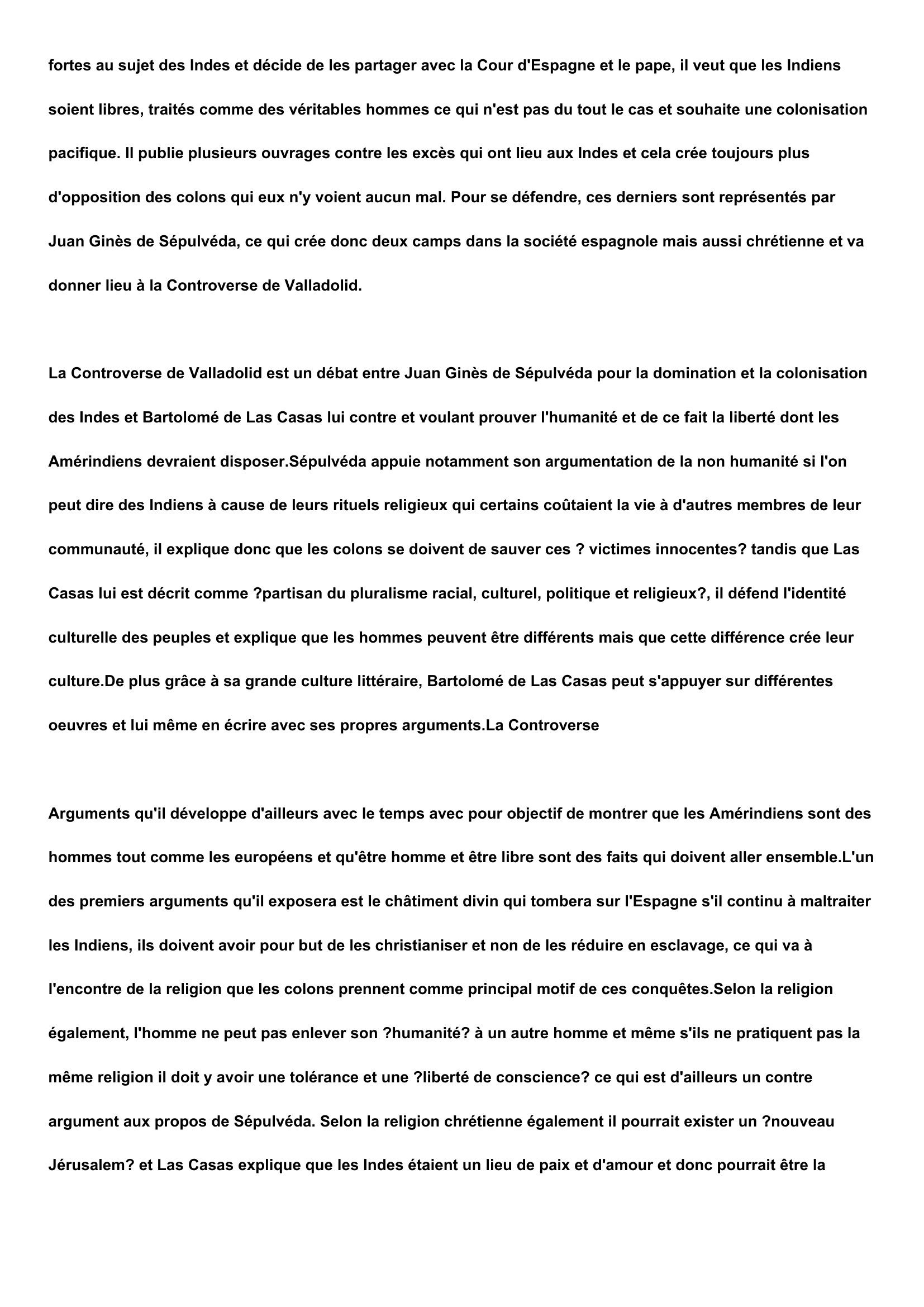 Prévisualisation du document Comment et à l'aide de quels arguments Bartolomé de Las Casas a-t-il défendu l'humanité des Amérindiens lors de la controverse de Valladolid ?