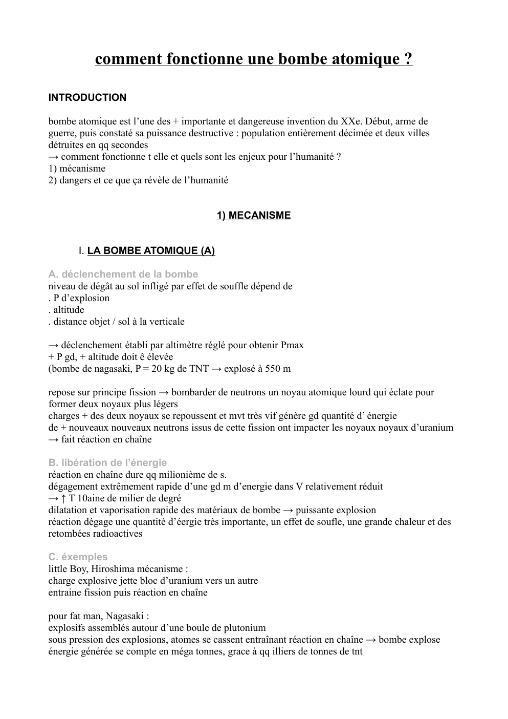 Prévisualisation du document comment fonctionne une bombe atomique ? - grand oral - physique