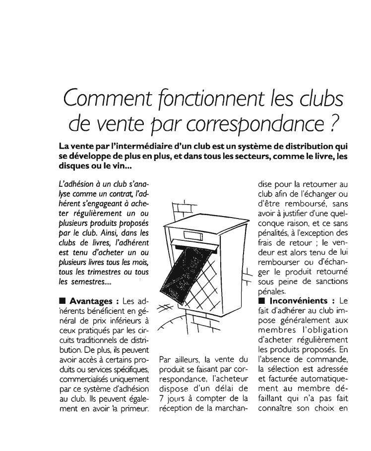 Prévisualisation du document Comment fonctionnent les clubsde vente par correspondance ?