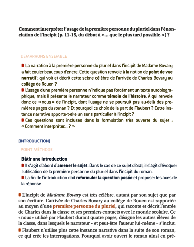 Prévisualisation du document Comment interpréter l'usage de la première personne du pluriel dans l'énon­
ciation de l'incipit (p. 11-15, du début à «...