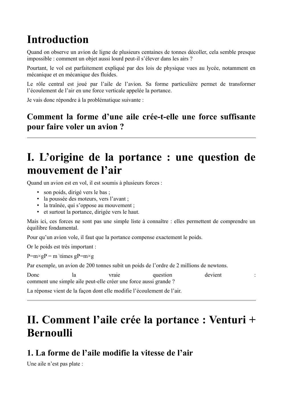 Prévisualisation du document Comment la forme d’une aile permet-elle à un avion de voler ?