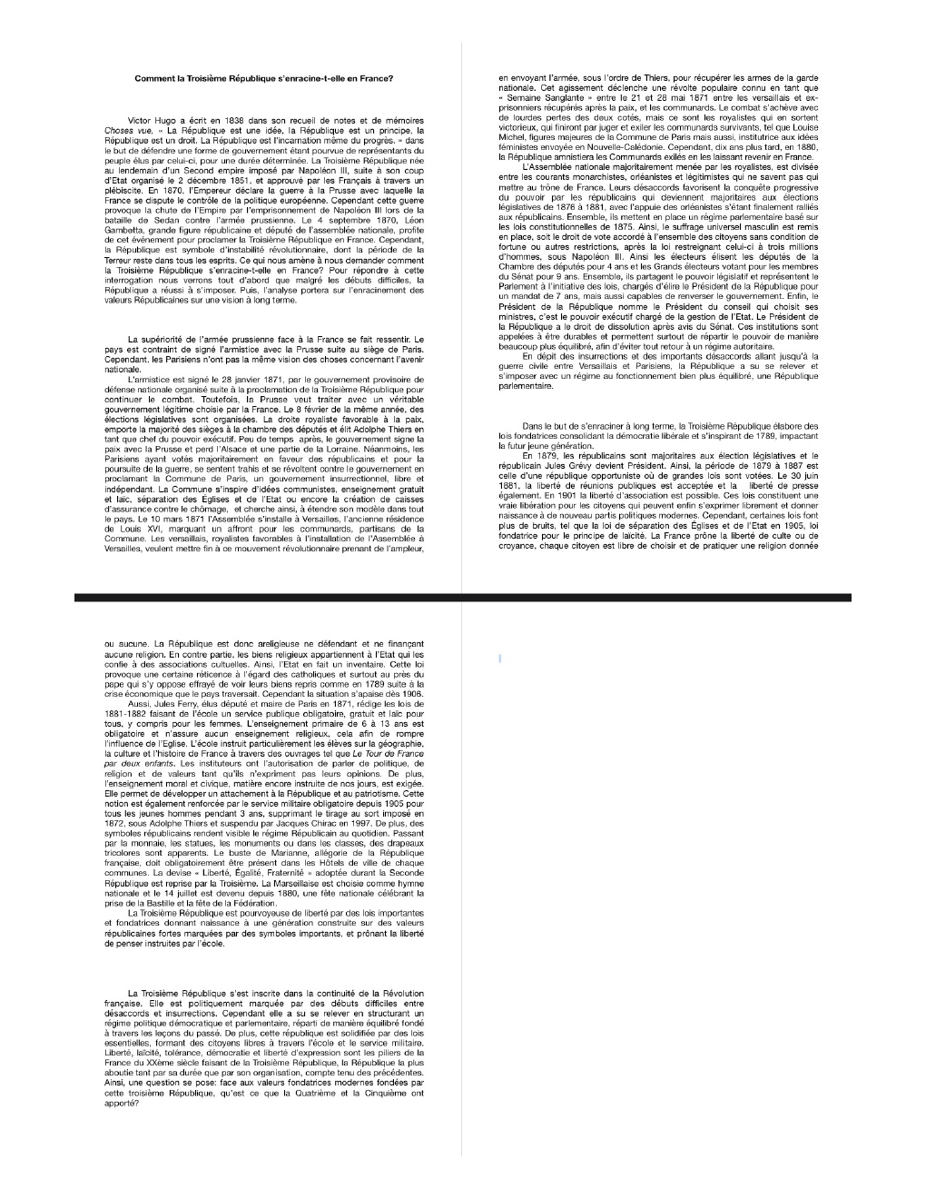 Prévisualisation du document Comment la troisième république s'enracine-t-elle en France?