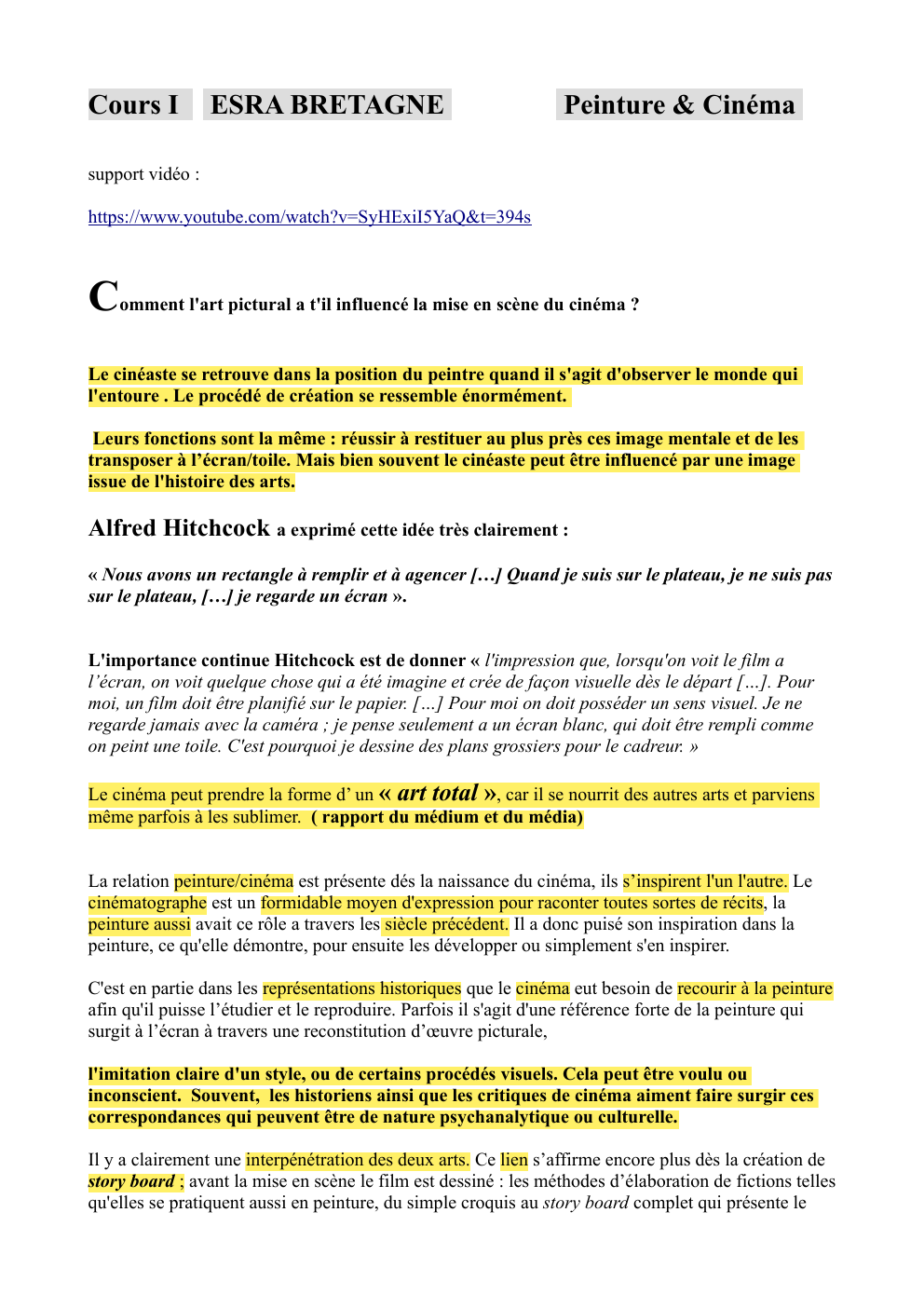Prévisualisation du document Comment l'art pictural a t'il influencé la mise en scène du cinéma ?