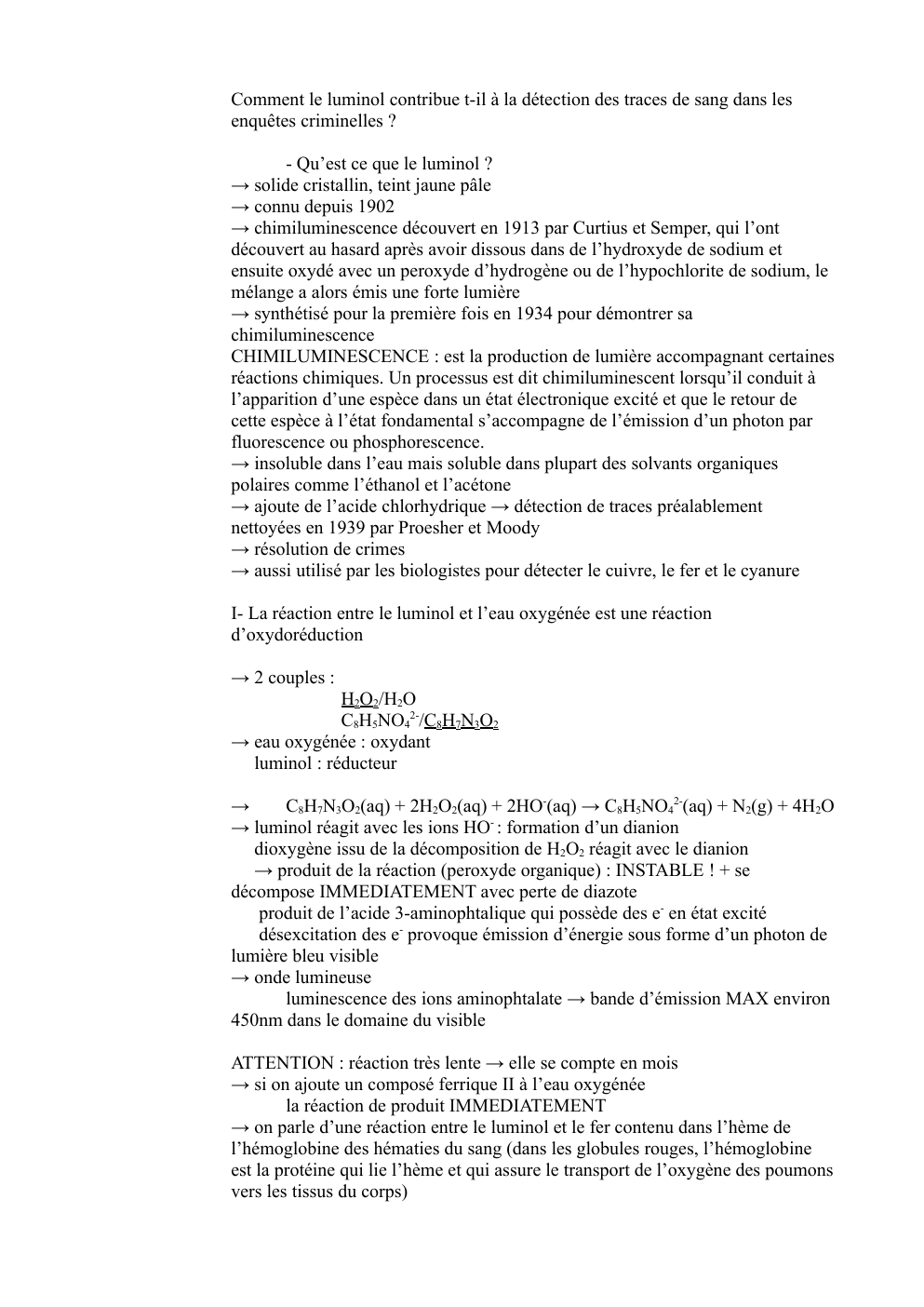 Prévisualisation du document Comment le luminol contribue t-il à la détection des traces de sang dans les enquêtes criminelles ?