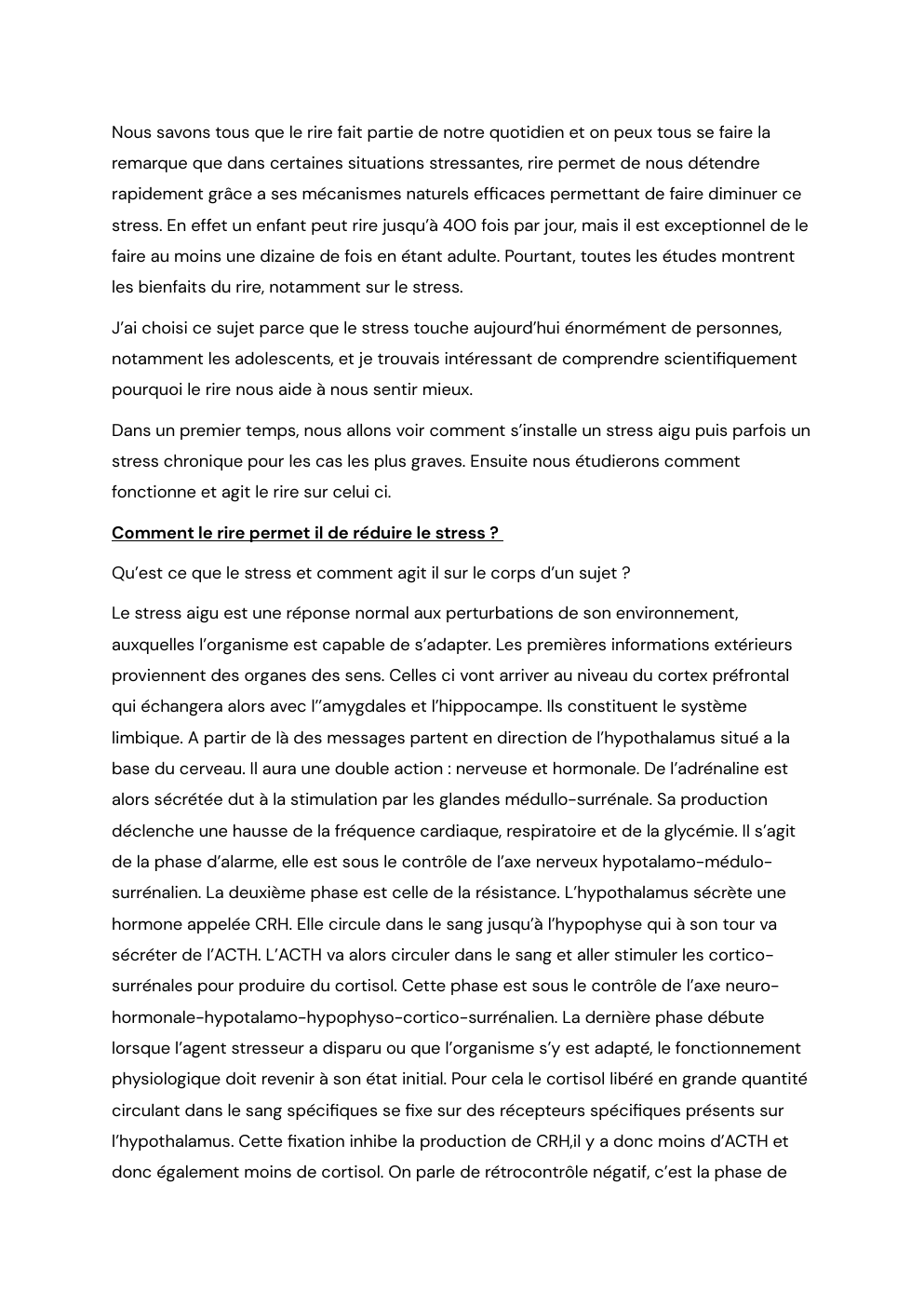 Prévisualisation du document Comment le rire réduit il le stress ?