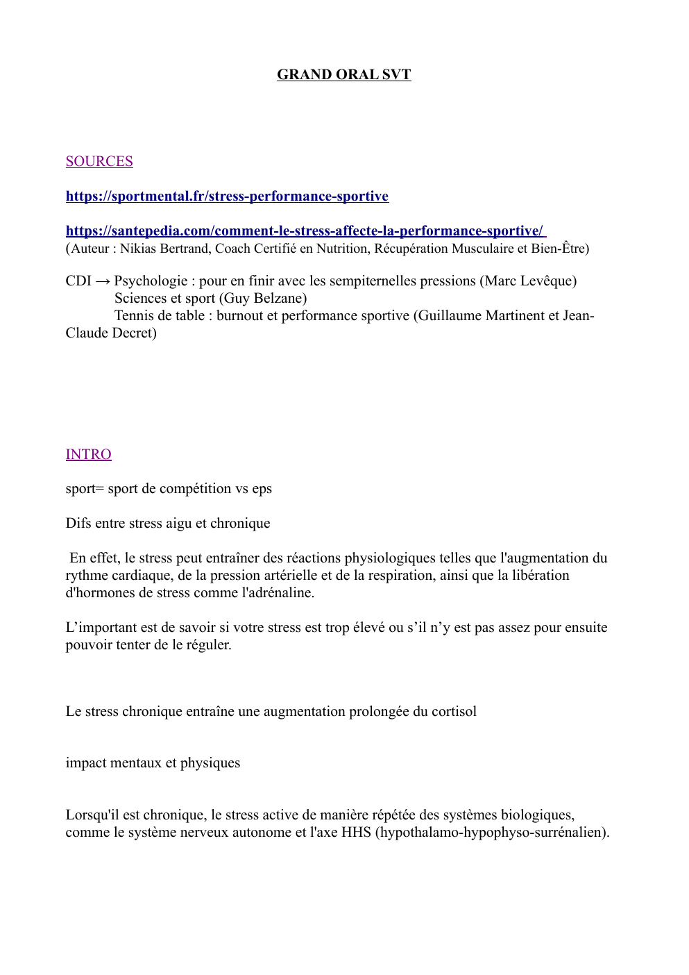 Prévisualisation du document Comment le stress chronique se manifeste-t-il dans le sport et quels impact cela a-t-il sur nos performances ?