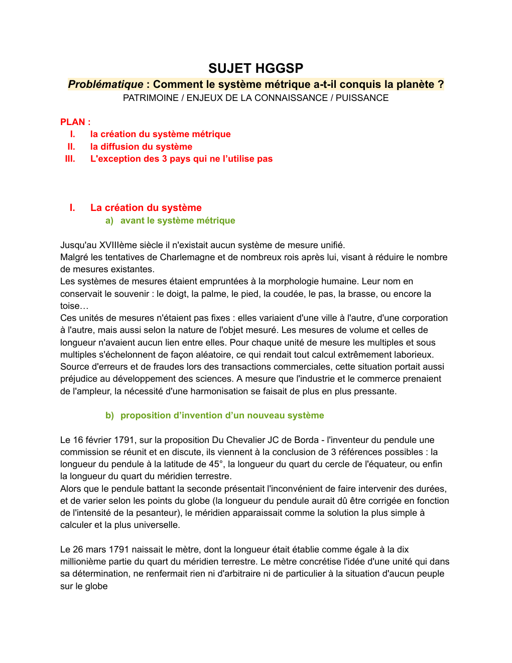 Prévisualisation du document Comment le système métrique à t-il conquit la planète ?
