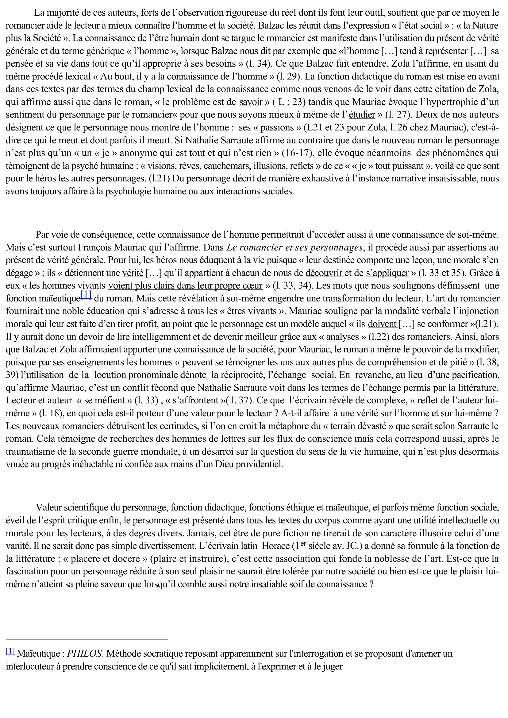 Prévisualisation du document Comment les auteurs de notre corpus assignent-ils au personnage de roman un rôle utile aux lecteurs ?