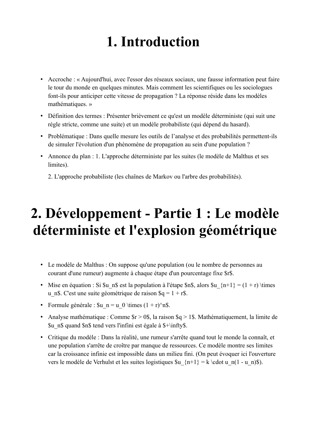 Prévisualisation du document Comment les mathématiques permettent-elles de modéliser et de prédire l’évolution d'une population ou la propagation d’une rumeur ?