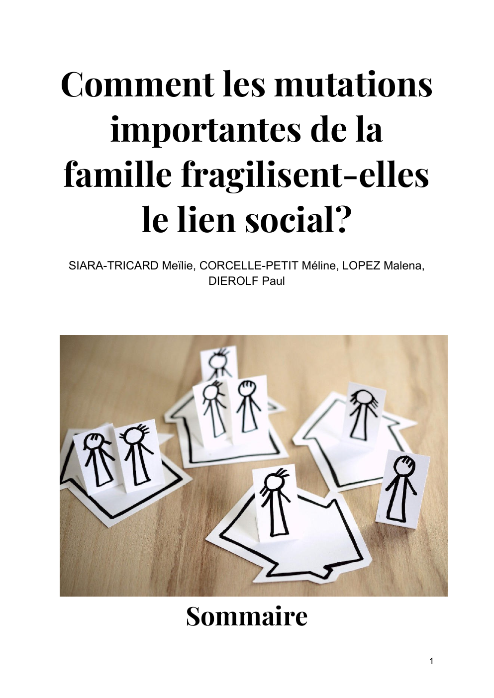 Prévisualisation du document Comment les mutations importantes de la famille fragilisent elles le lien social?