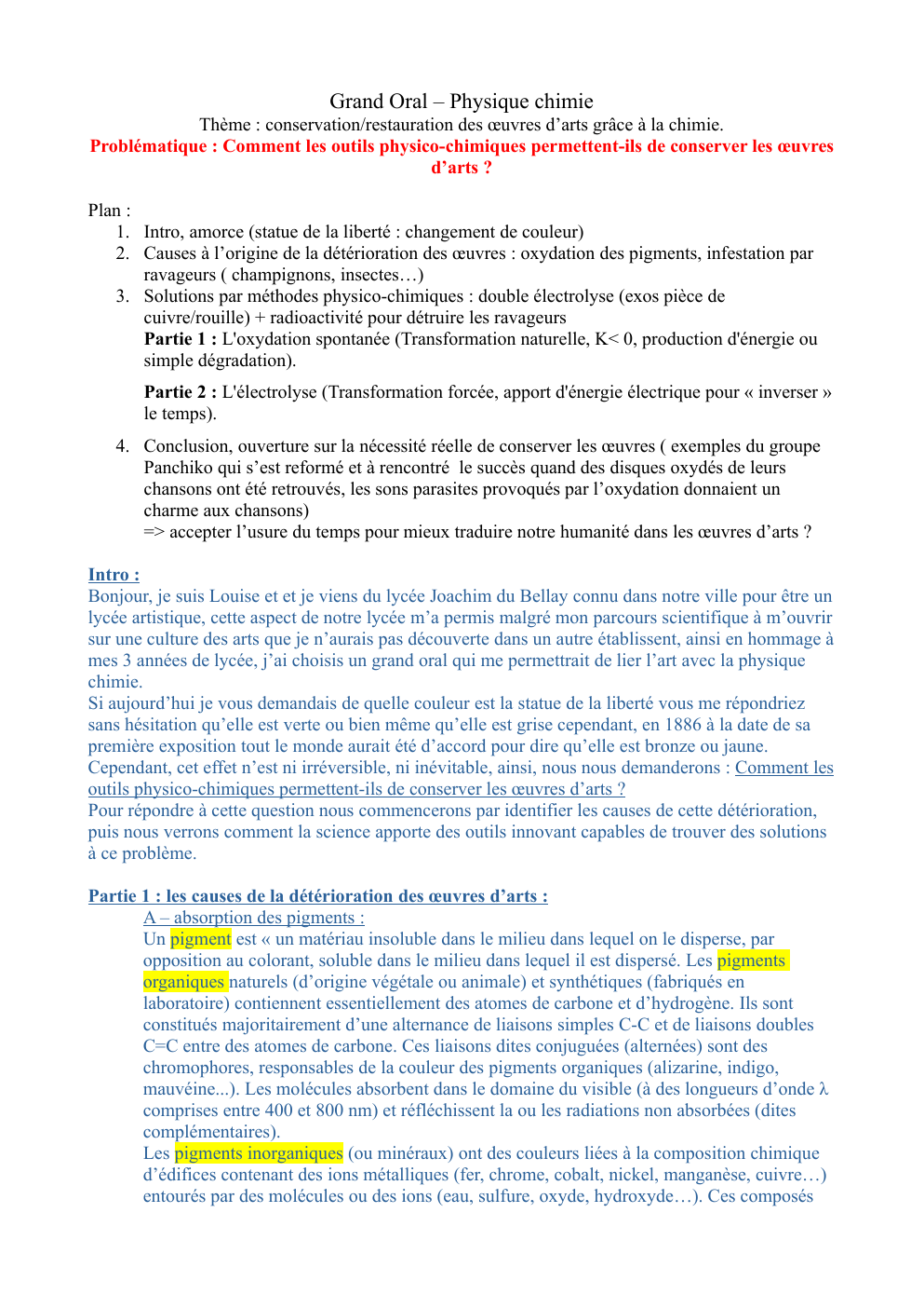 Prévisualisation du document Comment les outils physico-chimiques permettent-ils de conserver les œuvres d’arts ?