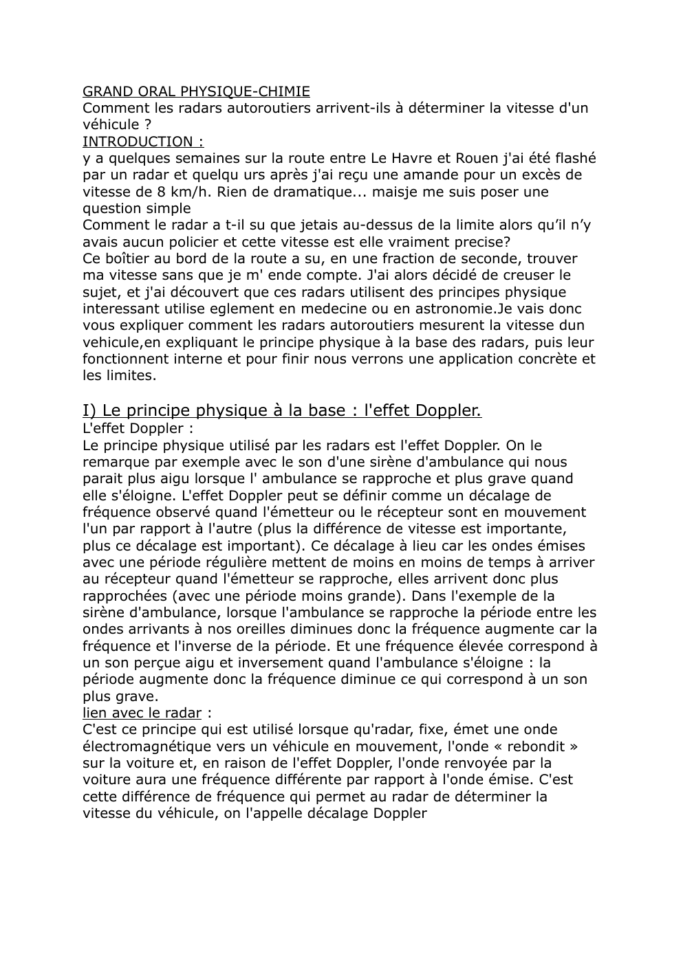 Prévisualisation du document Comment les radars autoroutiers arrivent-ils à déterminer la vitesse d'un véhicule ?