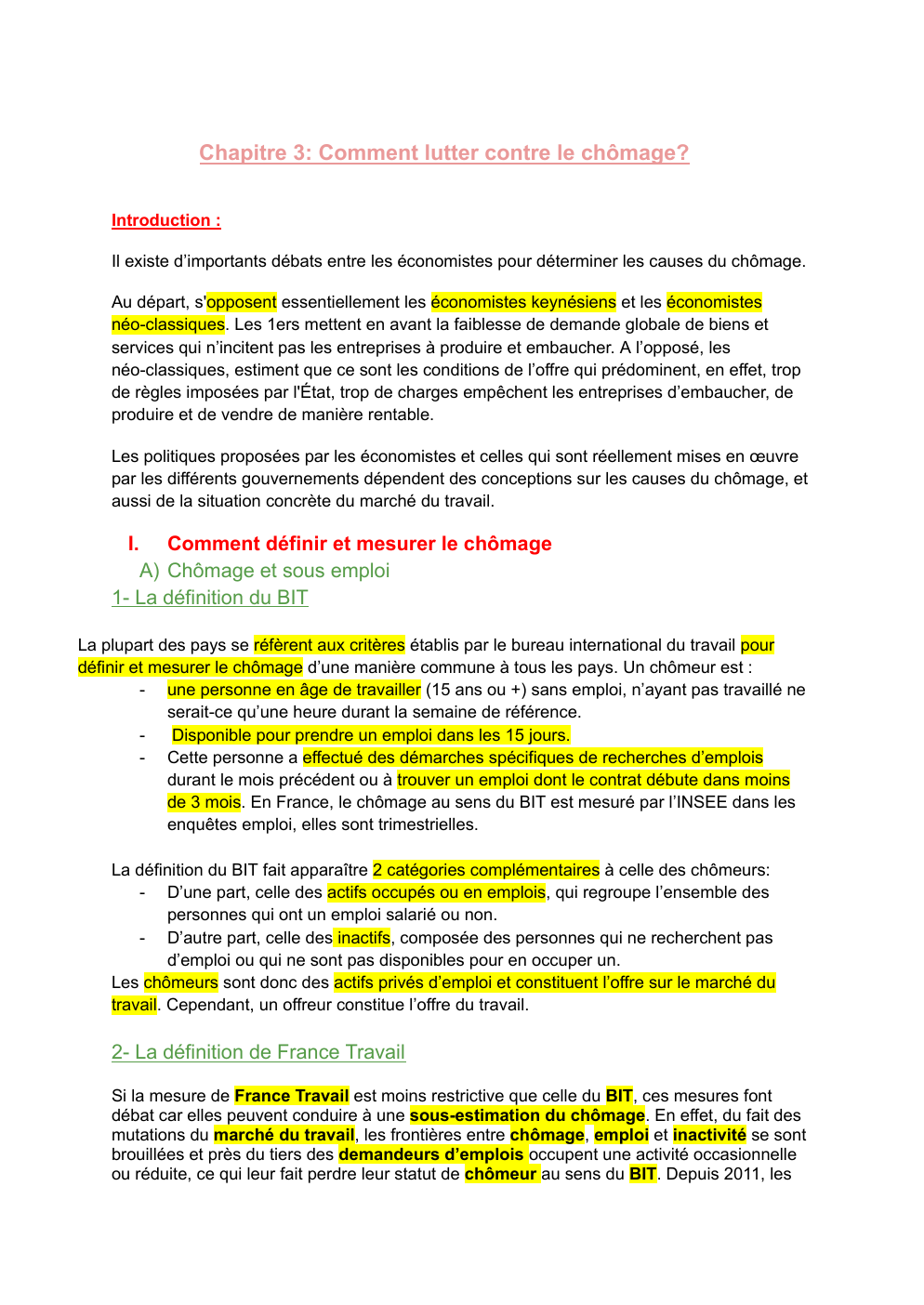 Prévisualisation du document Comment lutter contre le chomage