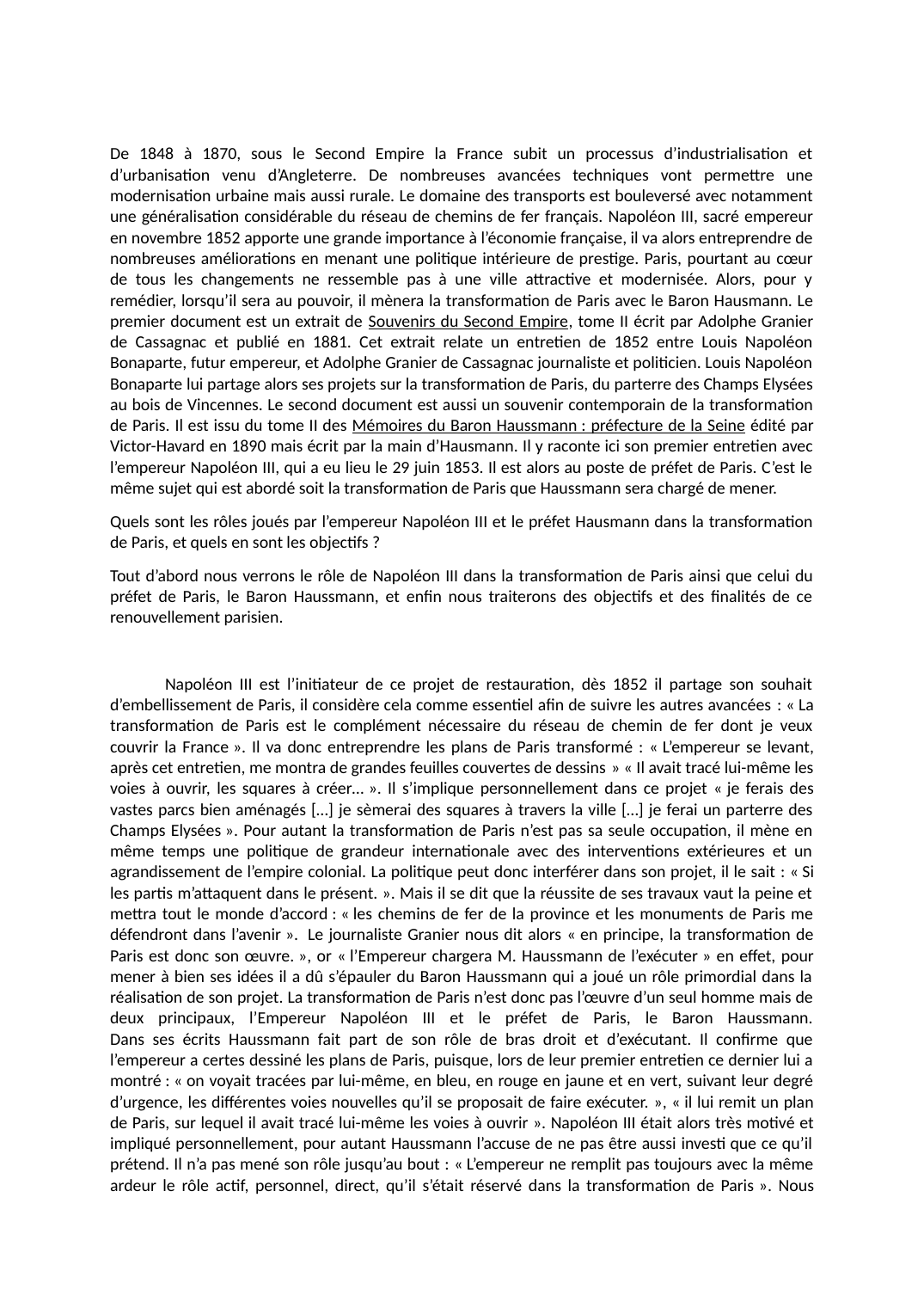 Prévisualisation du document Comment Napoléon III et les baron Haussmann on transformé Paris ?
