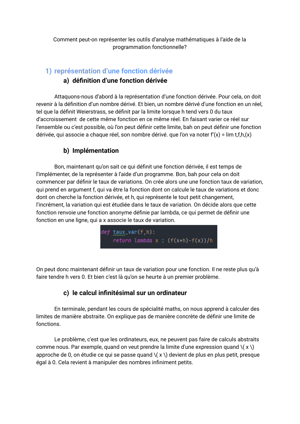 Prévisualisation du document Comment peut-on représenter les outils d’analyse mathématiques à l’aide de la programmation fonctionnelle?