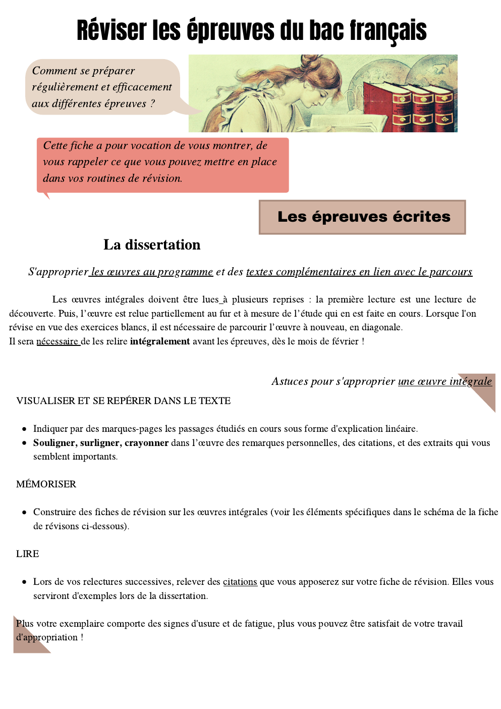 Prévisualisation du document Comment réviser le bac de français
