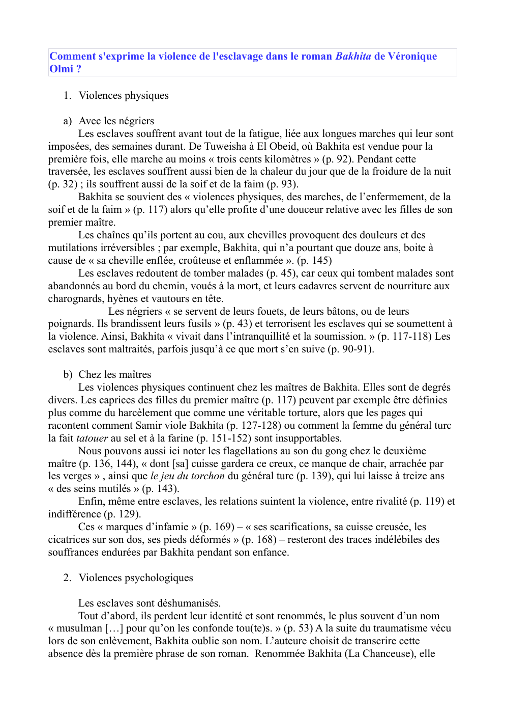 Prévisualisation du document Comment s'exprime la violence de l'esclavage dans le roman Bakhita de Véronique Olmi ?