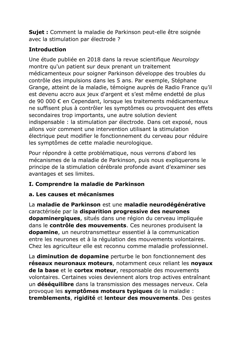 Prévisualisation du document comment soigner la maladie de parkinson par stimulation par électrode?