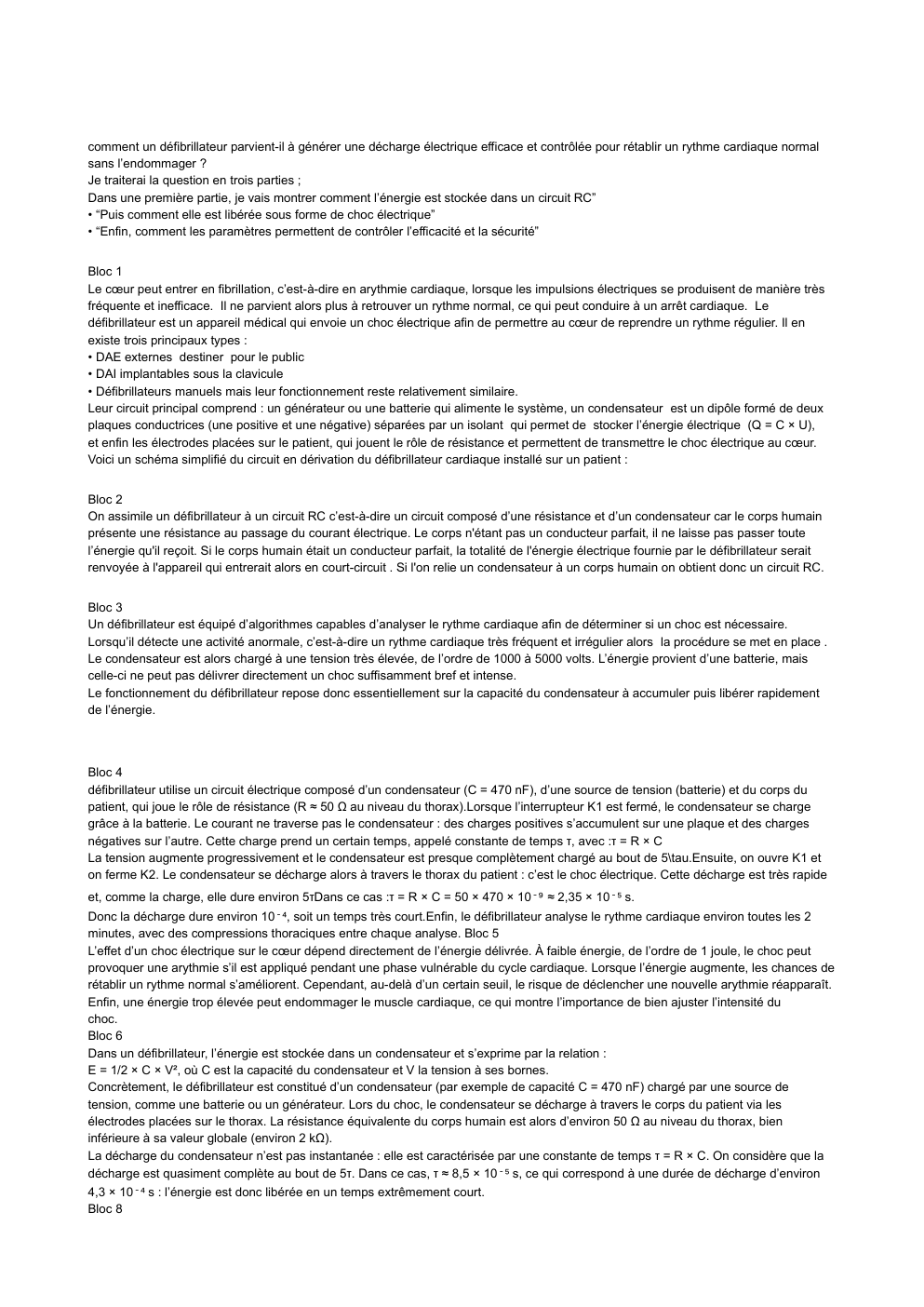 Prévisualisation du document Comment un defibrillateur délivre t il une décharge electrque afin de rétablir le rythme cardiaque ?