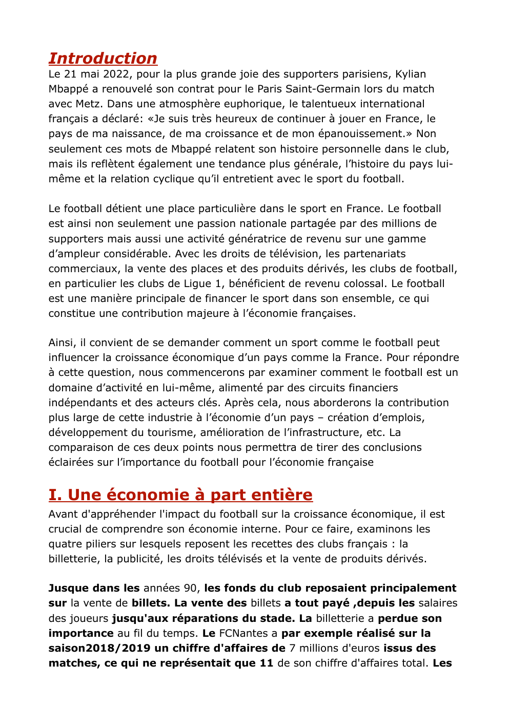 Prévisualisation du document Comment un sport comme le football peut il contribuer a la croissance economique du pays ?