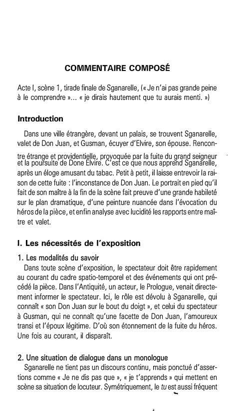 Prévisualisation du document COMMENTAIRE COMPOSÉ
Acte 1, scène 1, tirade finale de Sganarelle, (« Je n'ai pas grande peine
à le comprendre» ......