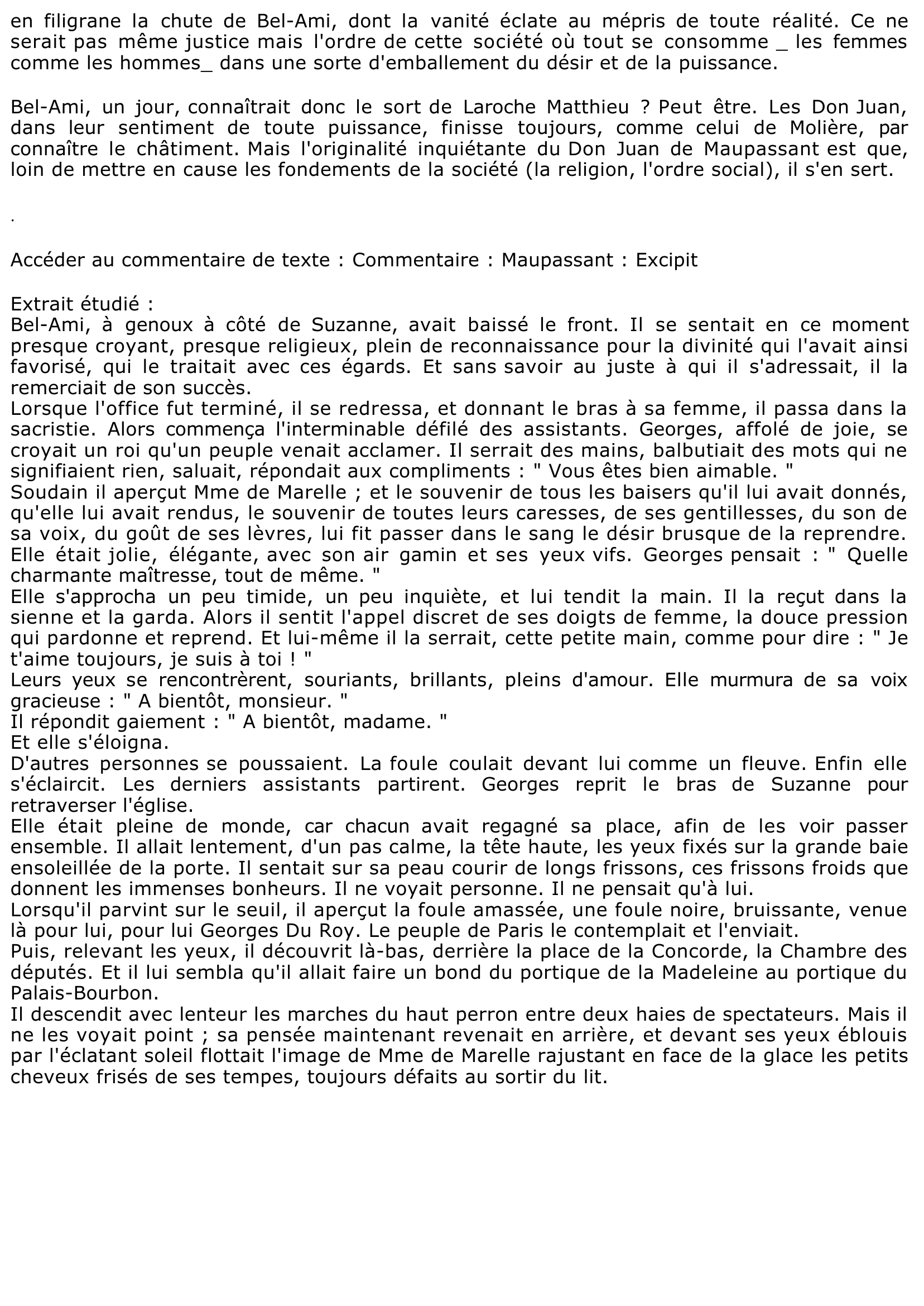Prévisualisation du document COMMENTAIRE COMPOSE « BEL AMI » DE MAUPASSANT : EXCIPIT DU ROMAN