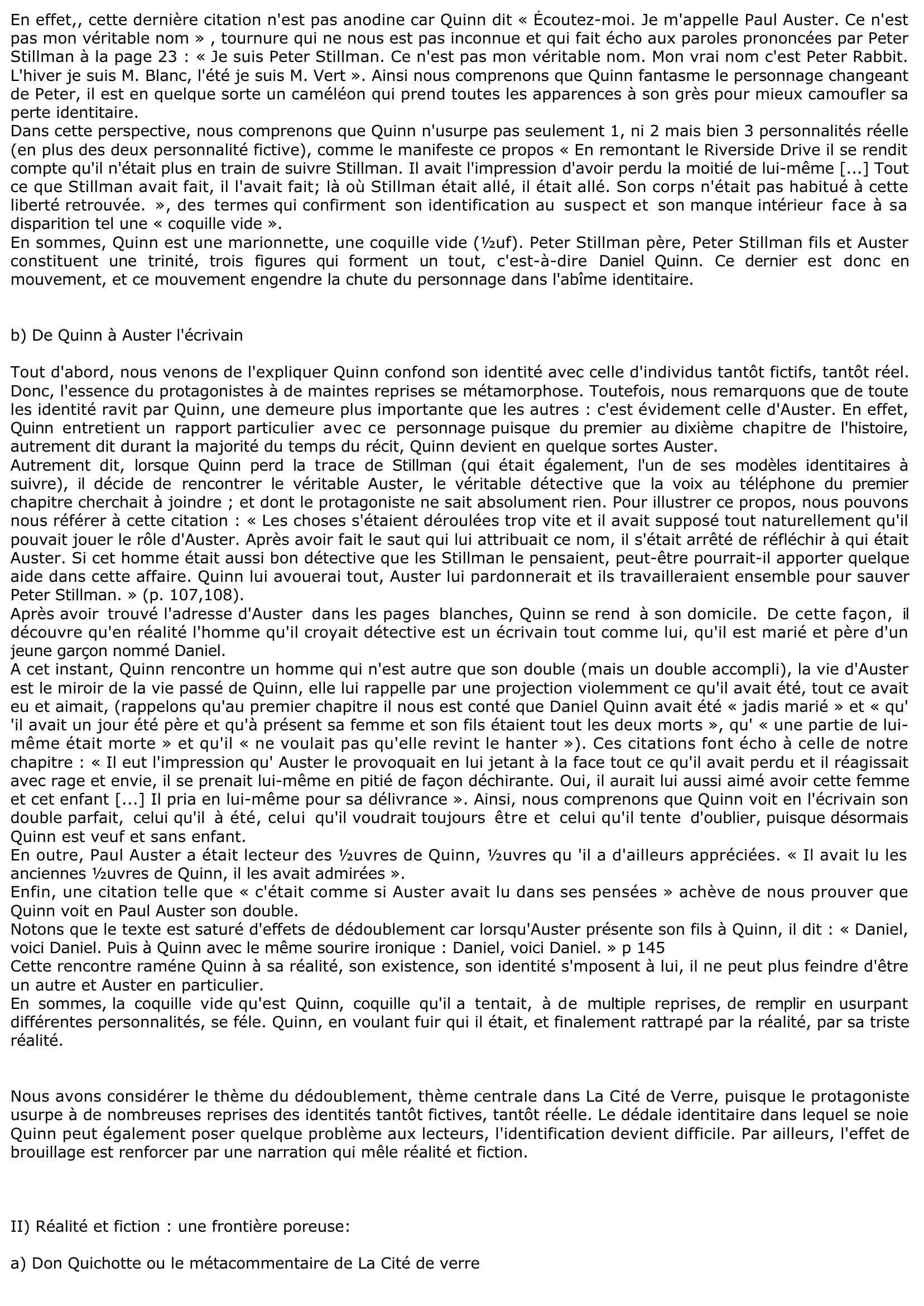 Prévisualisation du document Commentaire composé chapitre 10 Cité de verre de Paul Auster