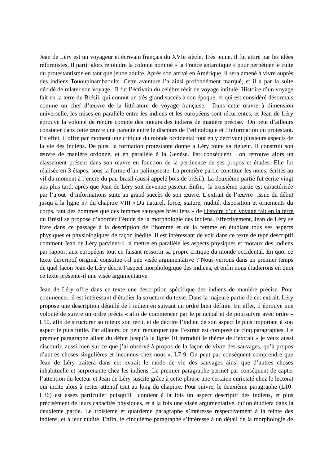 Prévisualisation du document Commentaire composé chapitre VIII "Histoire d'un voyage fait en la terre du brésil" de Jean de Léry