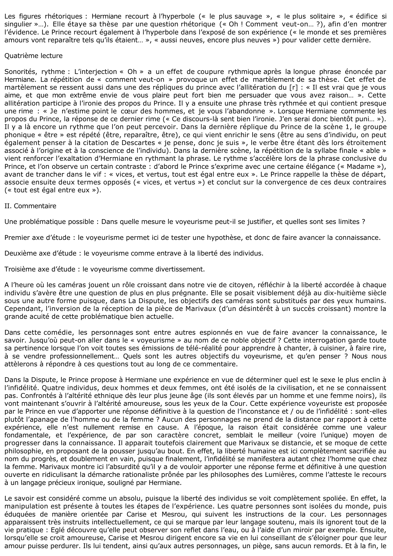 Prévisualisation du document Commentaire composé : La Dispute, scènes 1 et 20 de Marivaux