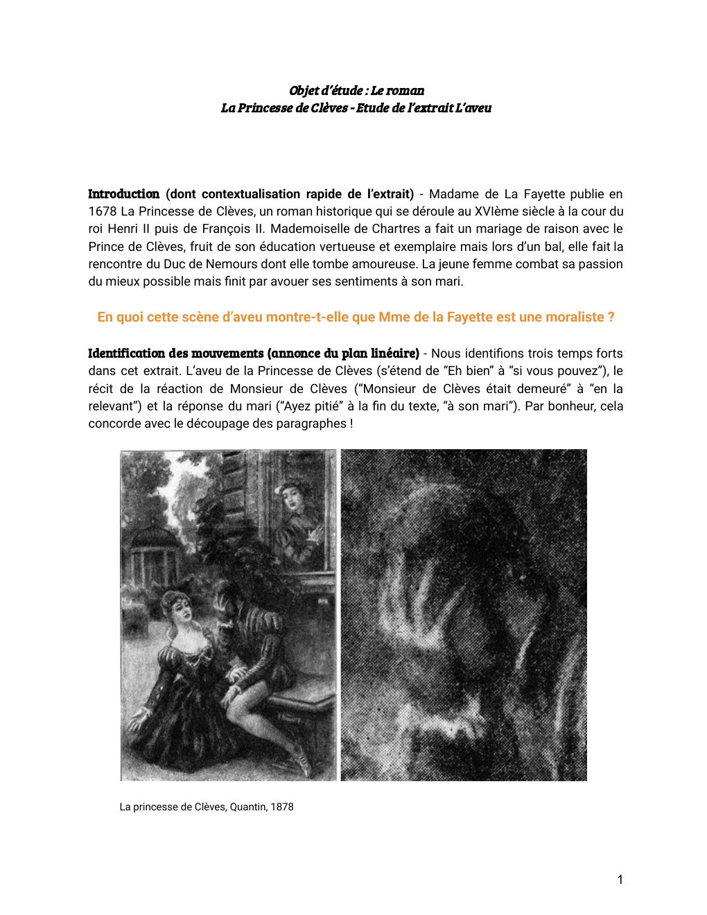 Prévisualisation du document Commentaire compose L'Aveu Princesse de Cleves