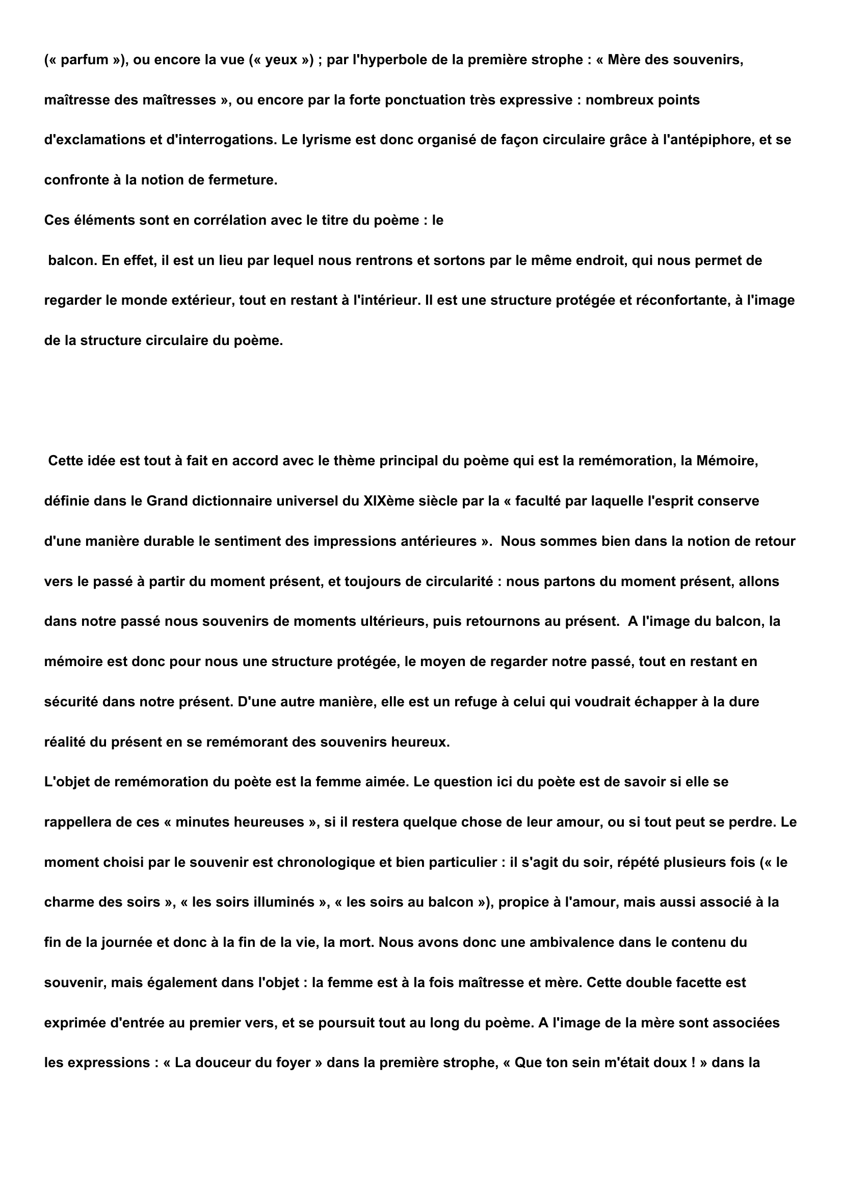 Prévisualisation du document Commentaire composé : Le Balcon (Les Fleurs du Mal) - Baudelaire
