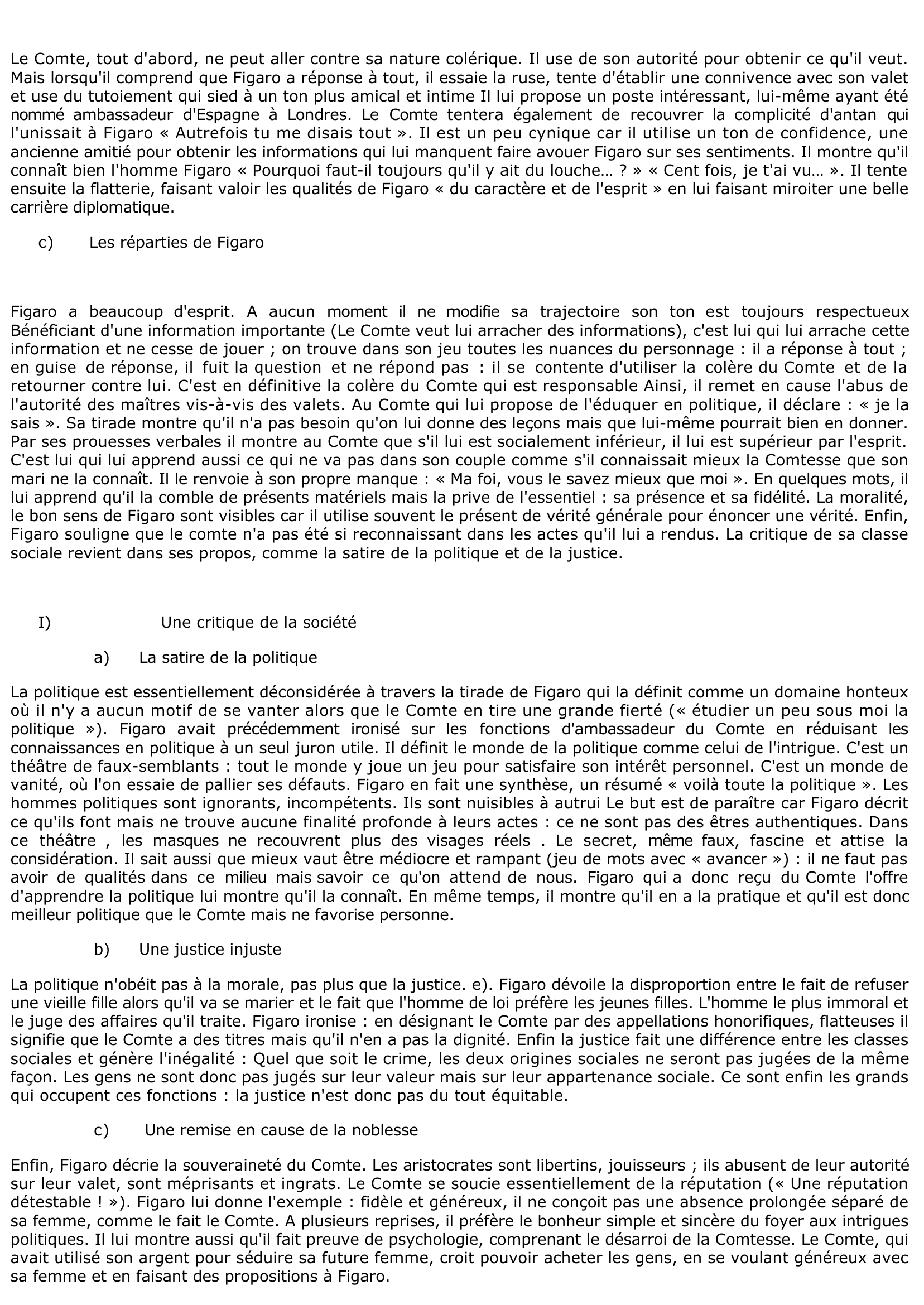 Prévisualisation du document Commentaire Composé : Le Mariage de Figaro, Acte III Scène 5