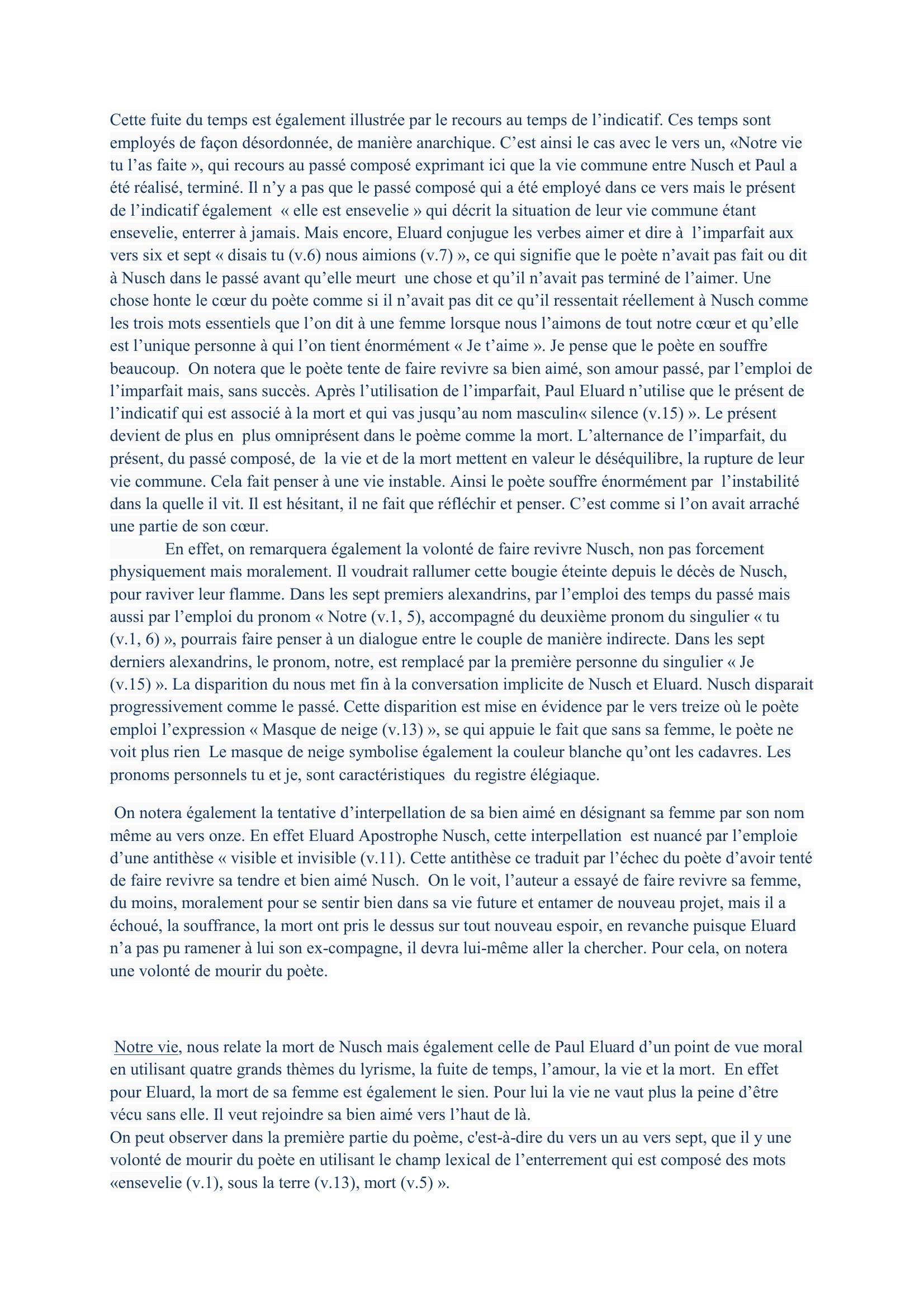 Prévisualisation du document Commentaire composé  Le temps déborde : Notre vie de Paul Eluard.