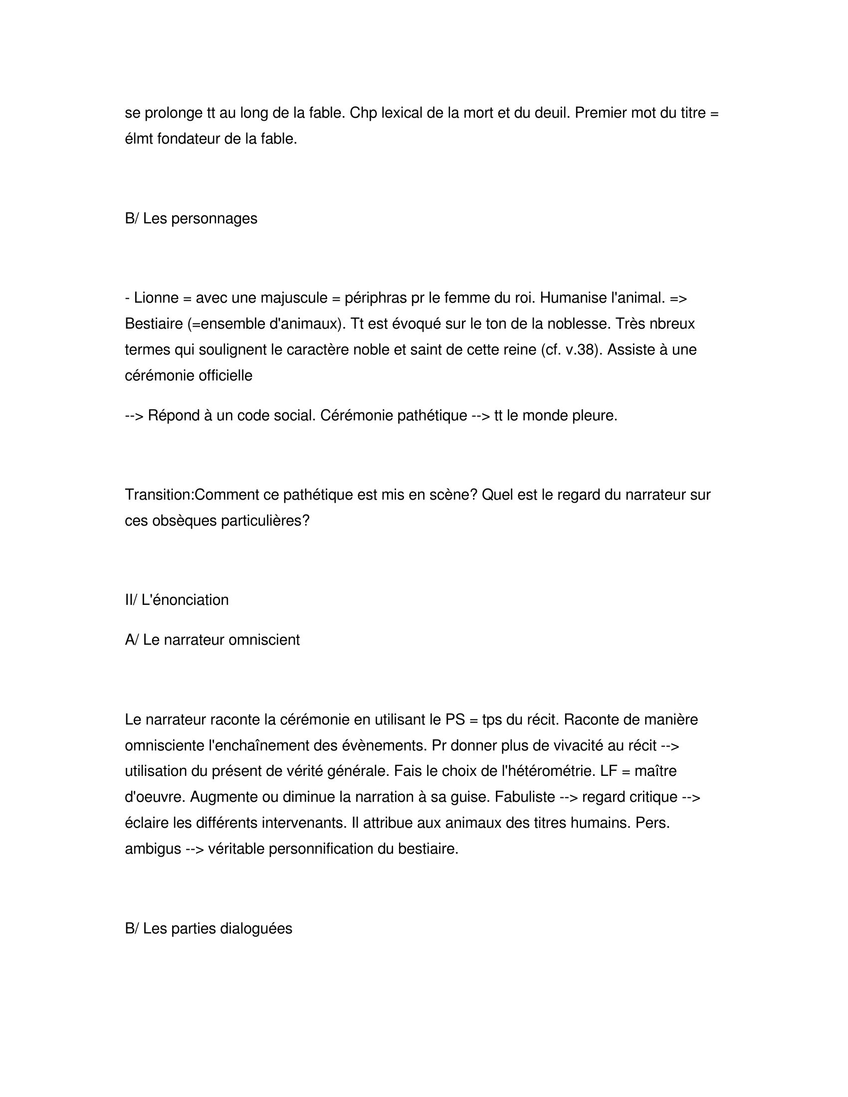 Prévisualisation du document COmmentaire compose Les Obseques de La Lionne J-d La Fontaine