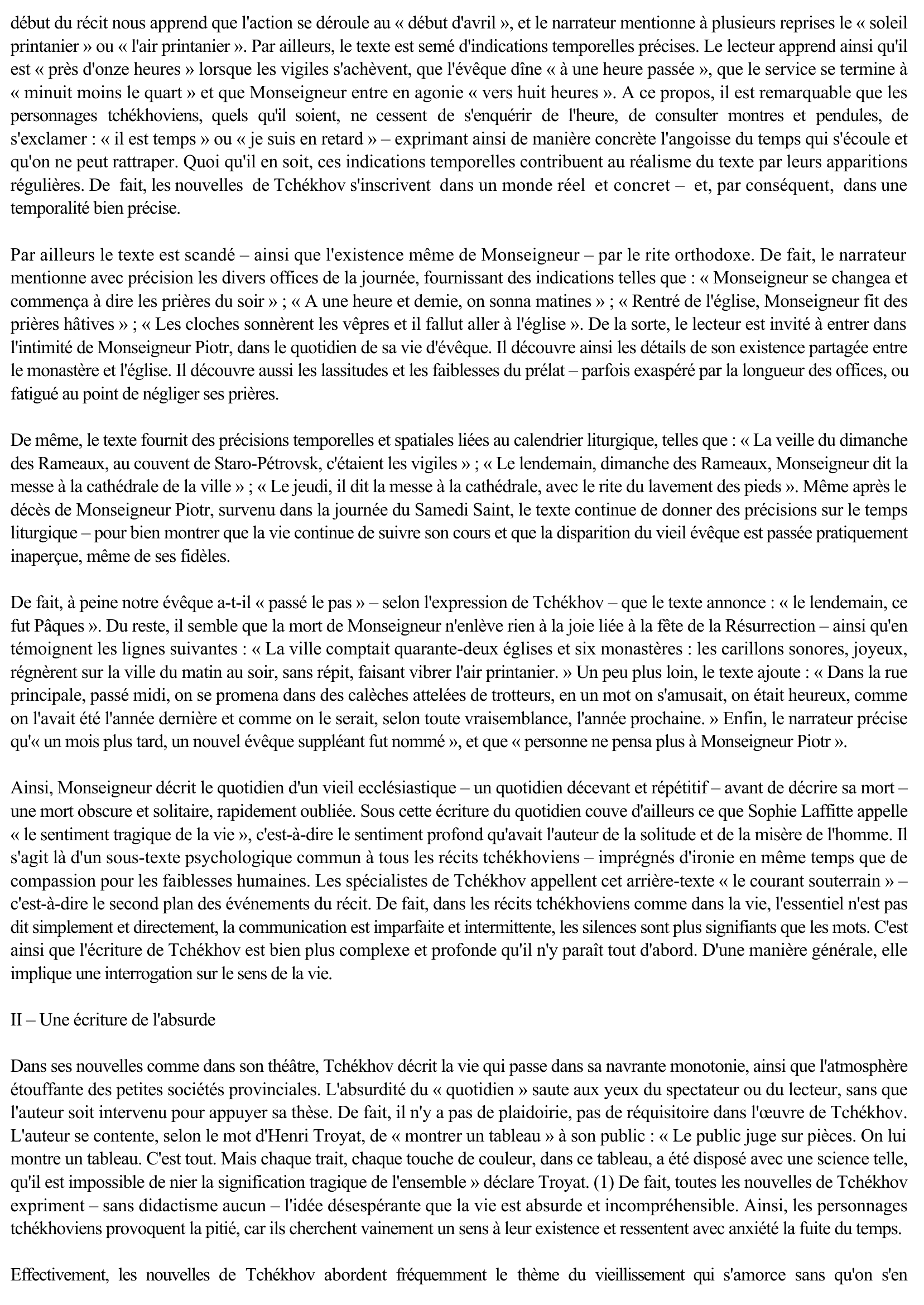 Prévisualisation du document Commentaire Composé Sur La Nouvelle "Monseigneur" D'Anton Tchékhov