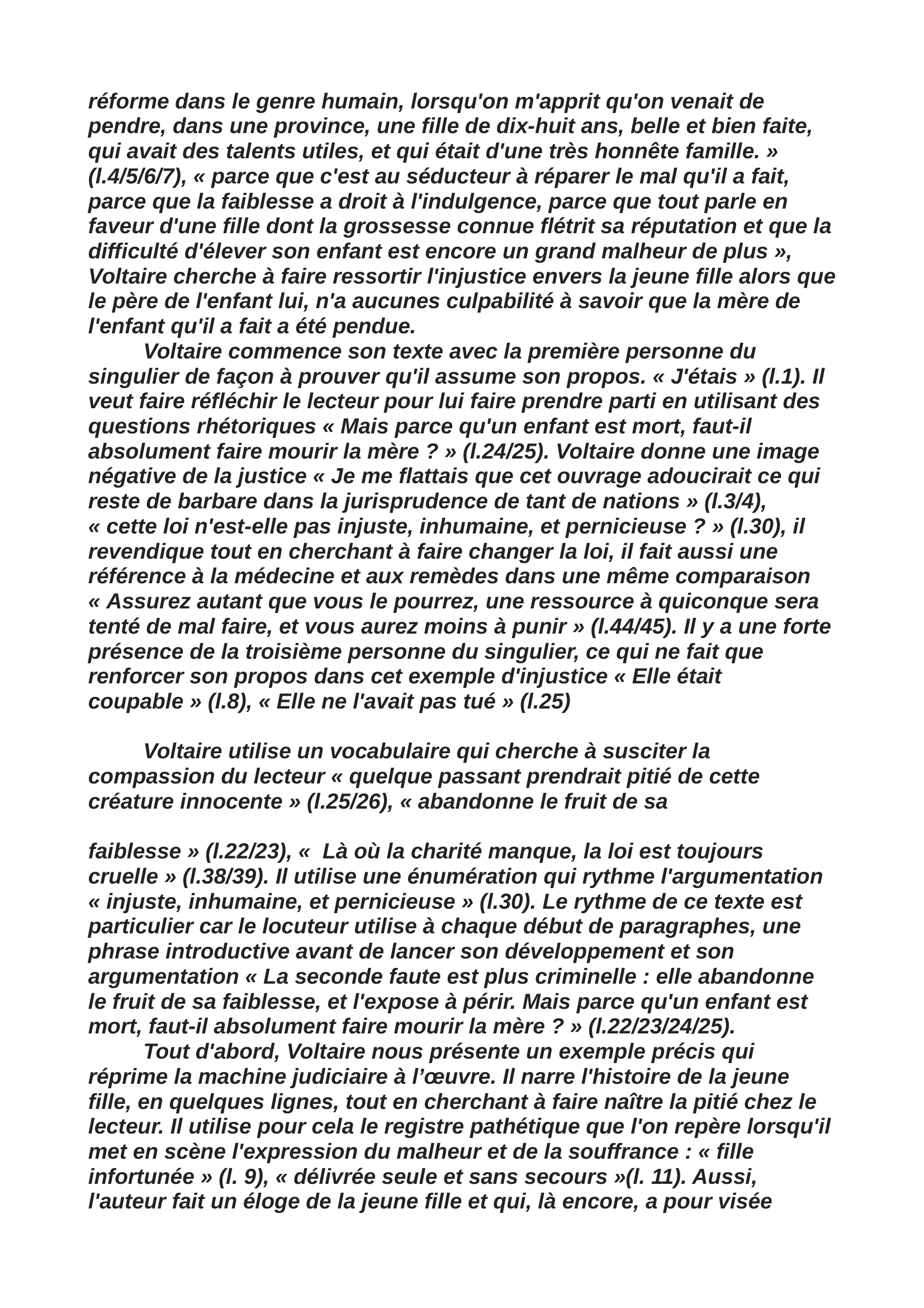 Prévisualisation du document Commentaire composé sur l'ouvrage des délits et des peine de Voltaire.