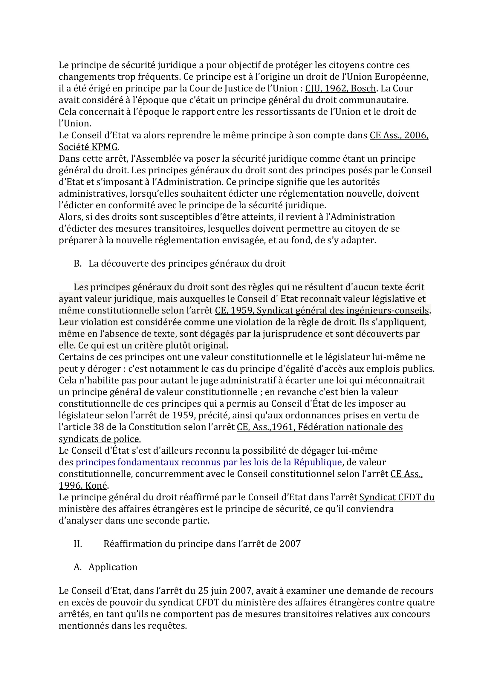 Prévisualisation du document Commentaire d'arrêt : CE, 25 juin 2007, Syndicat CFDT du ministère des Affaires étrangères