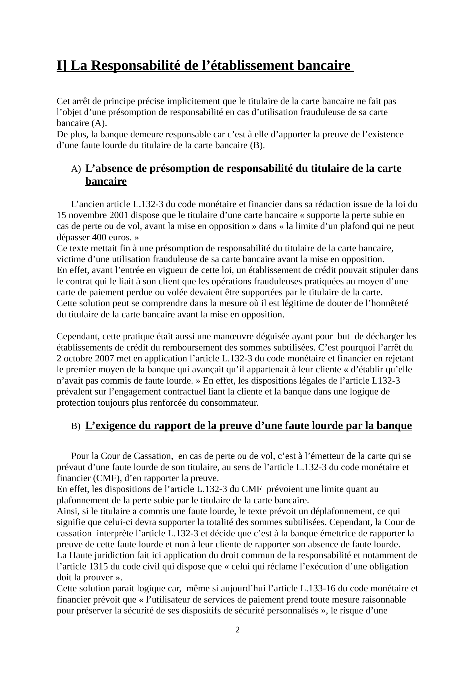 Prévisualisation du document Commentaire d'arrêt Com 2 Oct 2007 - Droit