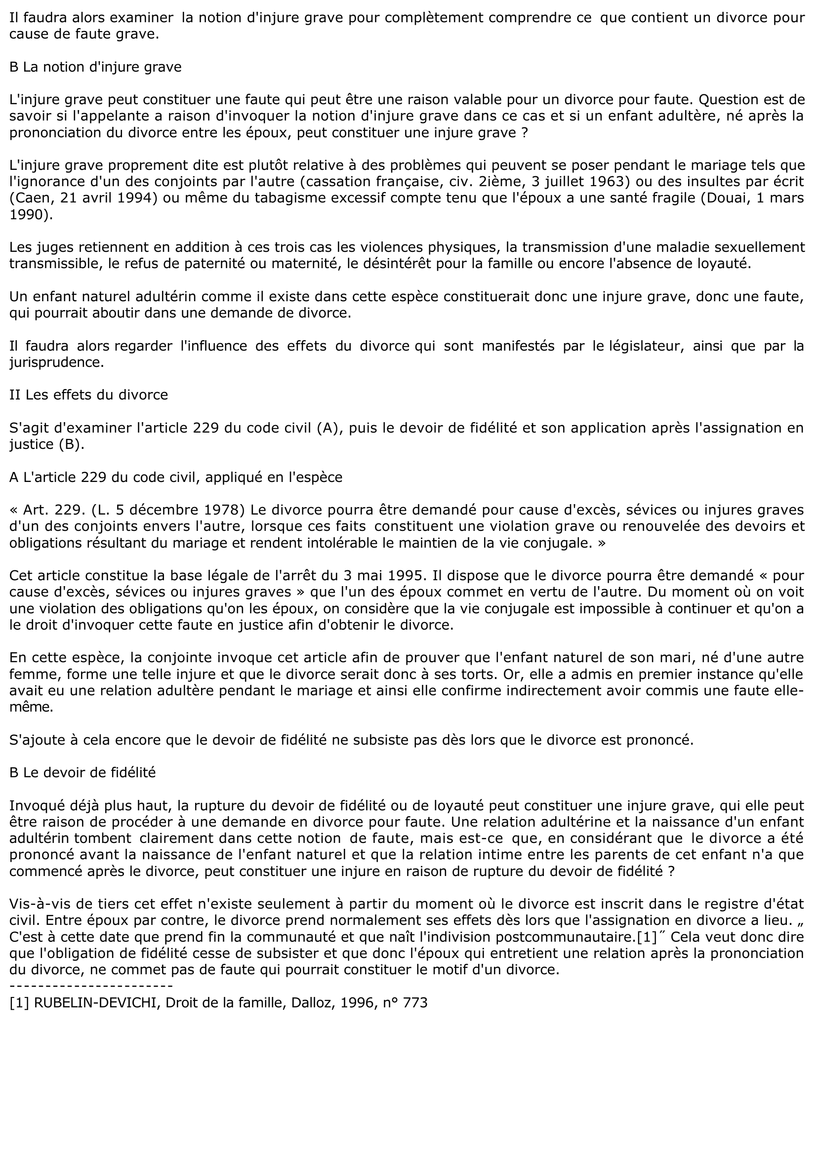 Prévisualisation du document COMMENTAIRE D’ARRÊT : Cour d’appel de Luxembourg 3 mai 1995 (droit)