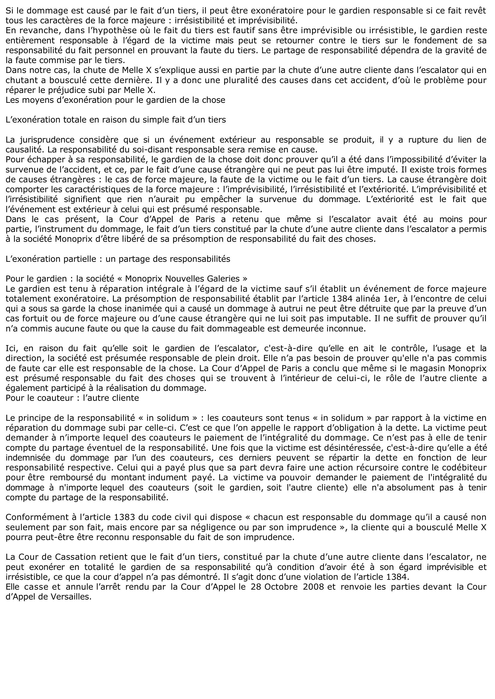 Prévisualisation du document COMMENTAIRE D’ARRET : COUR DE CASSATION 2ème chambre civile, 19/03/ 2001 (droit)