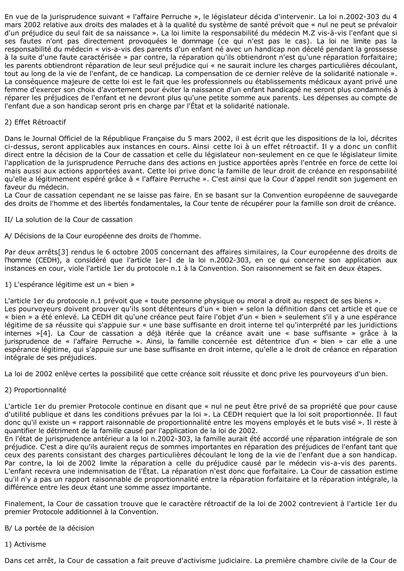 Prévisualisation du document Commentaire d'arrêt de la Cour de Cassation, première chambre civile, Mardi 24 janvier 2006 - Droit